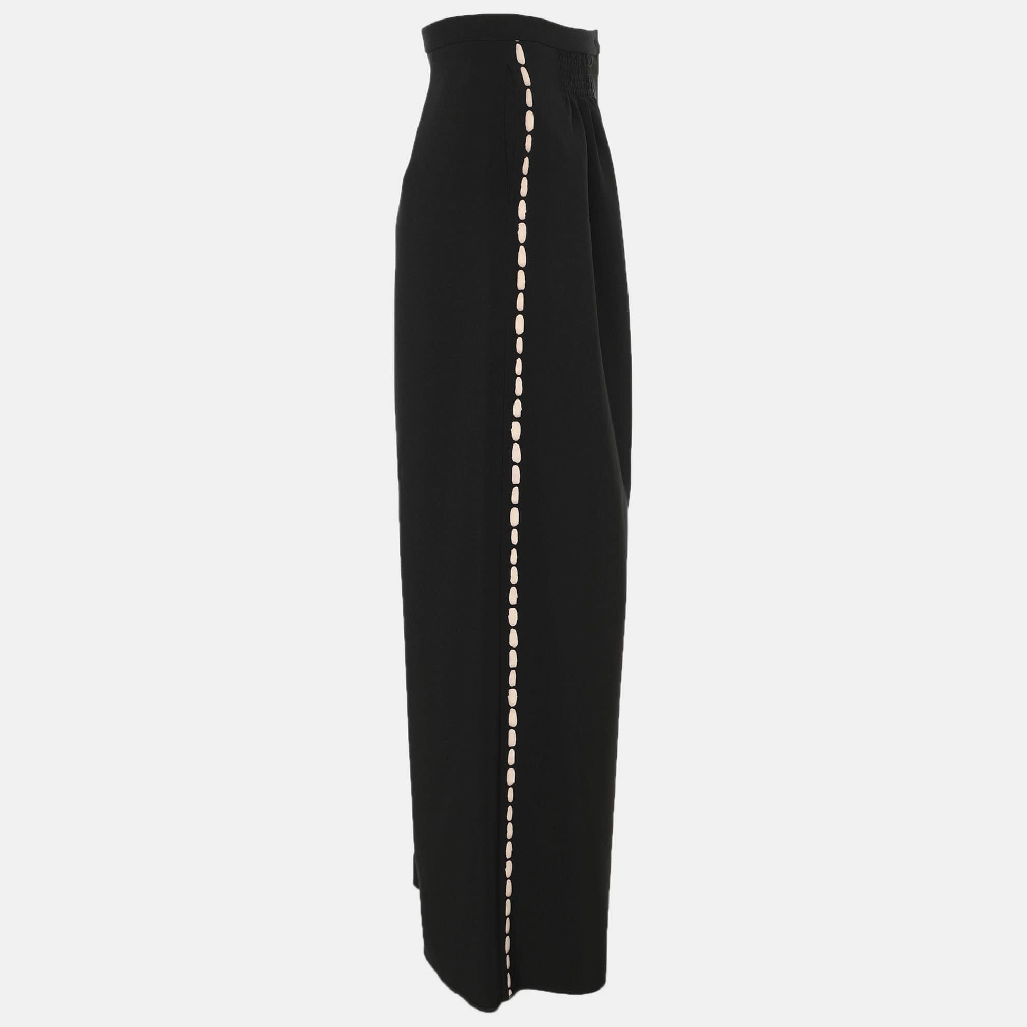 Emporio Armani Black Satin Palazzo Pants