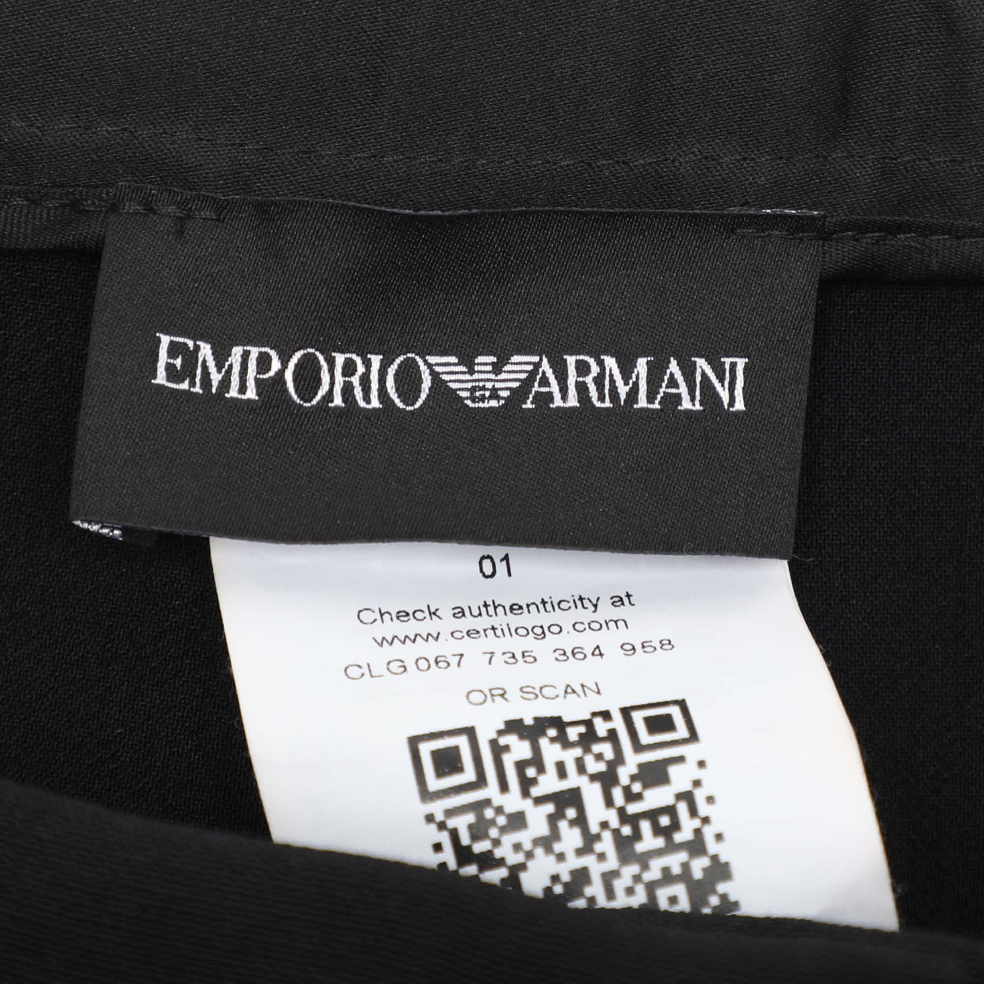Emporio Armani Black Satin Palazzo Pants