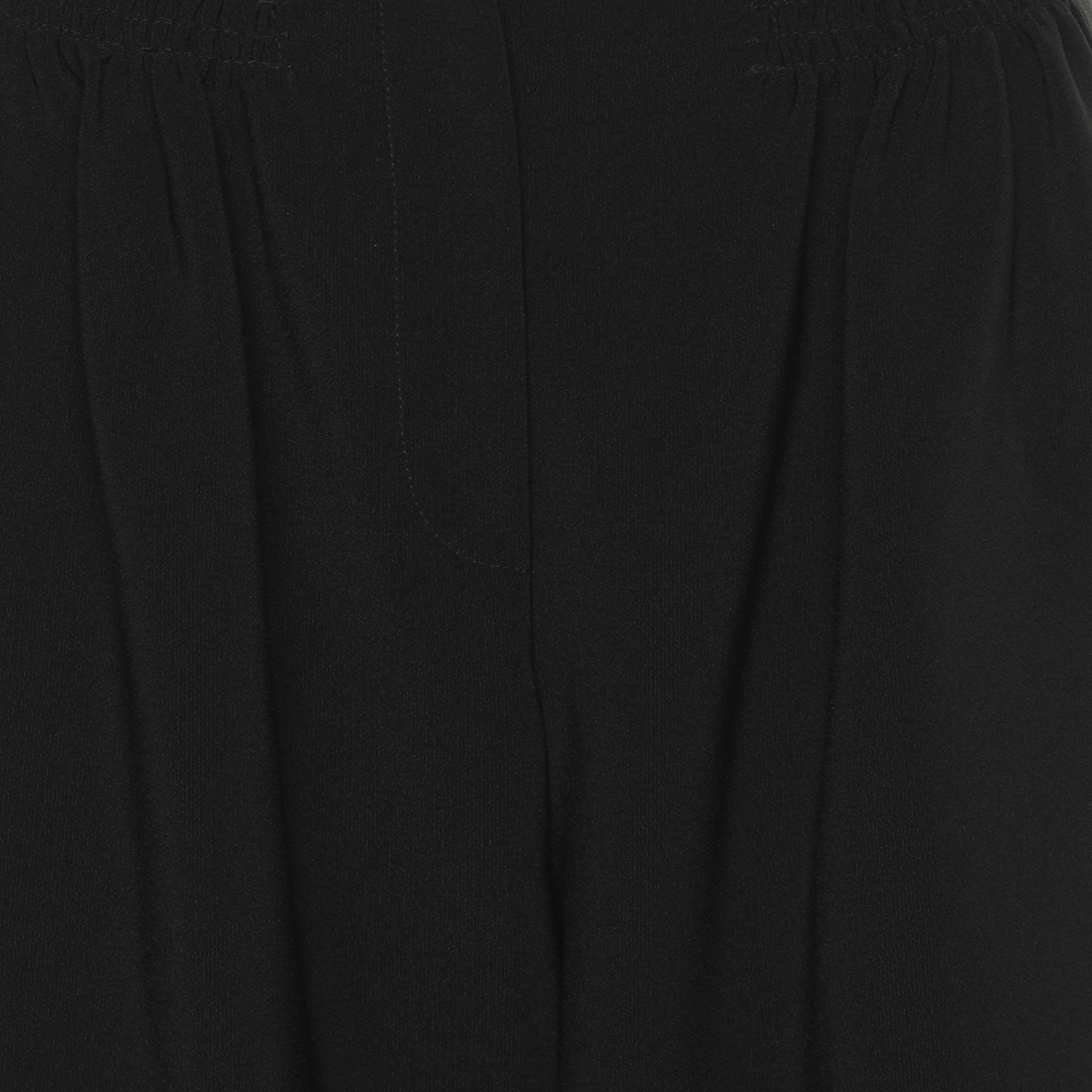 Emporio Armani Black Satin Palazzo Pants