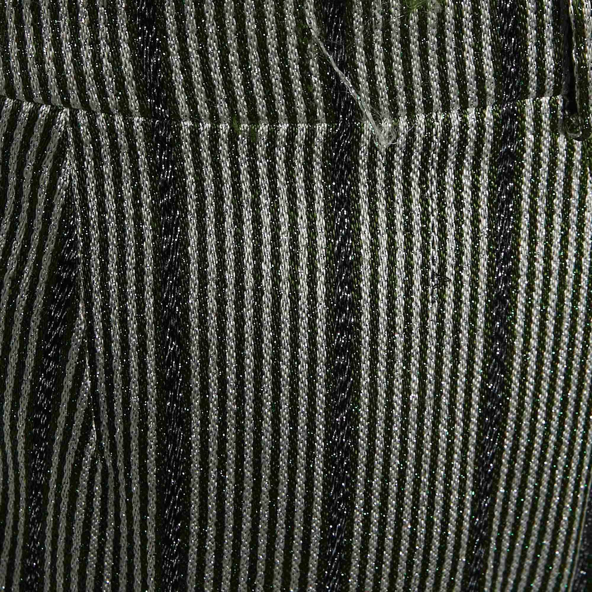 Emporio Armani Green Metallic Striped Lame Shorts