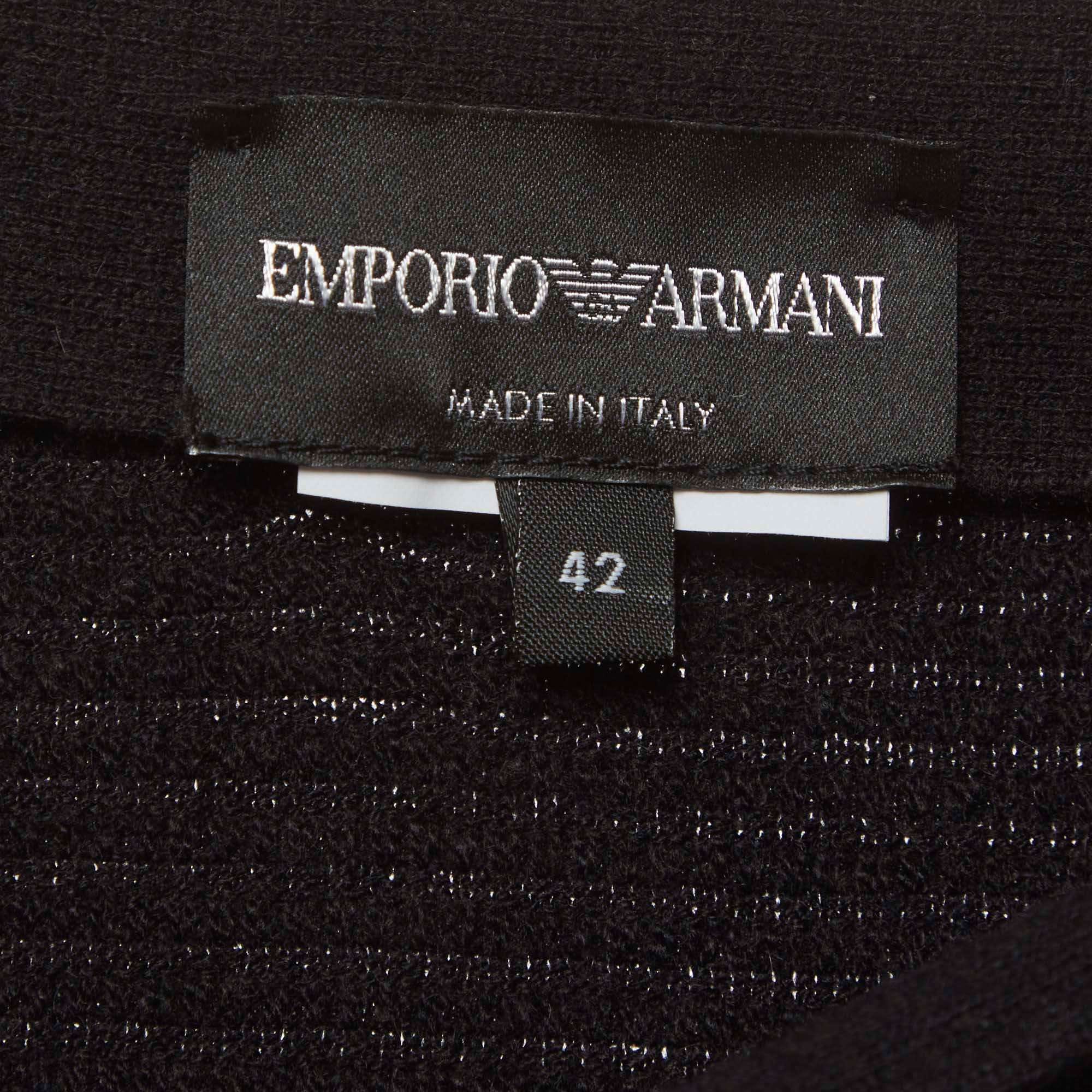 Emporio Armani Black Knit Midi Skirt