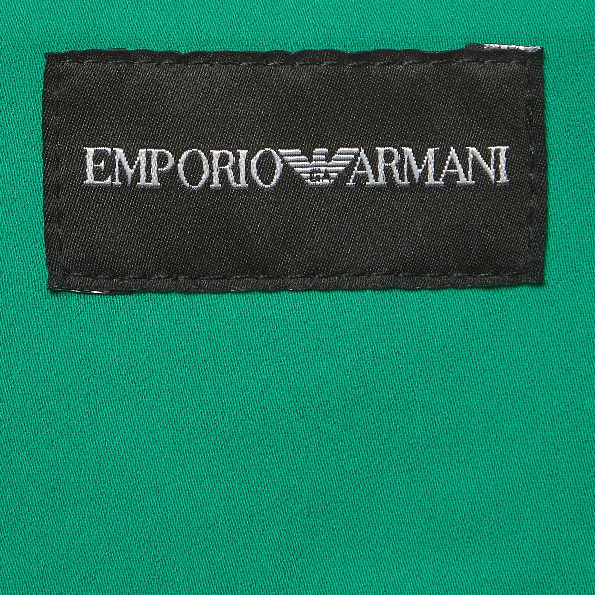 Emporio Armani Green Crepe Pleated Shorts
