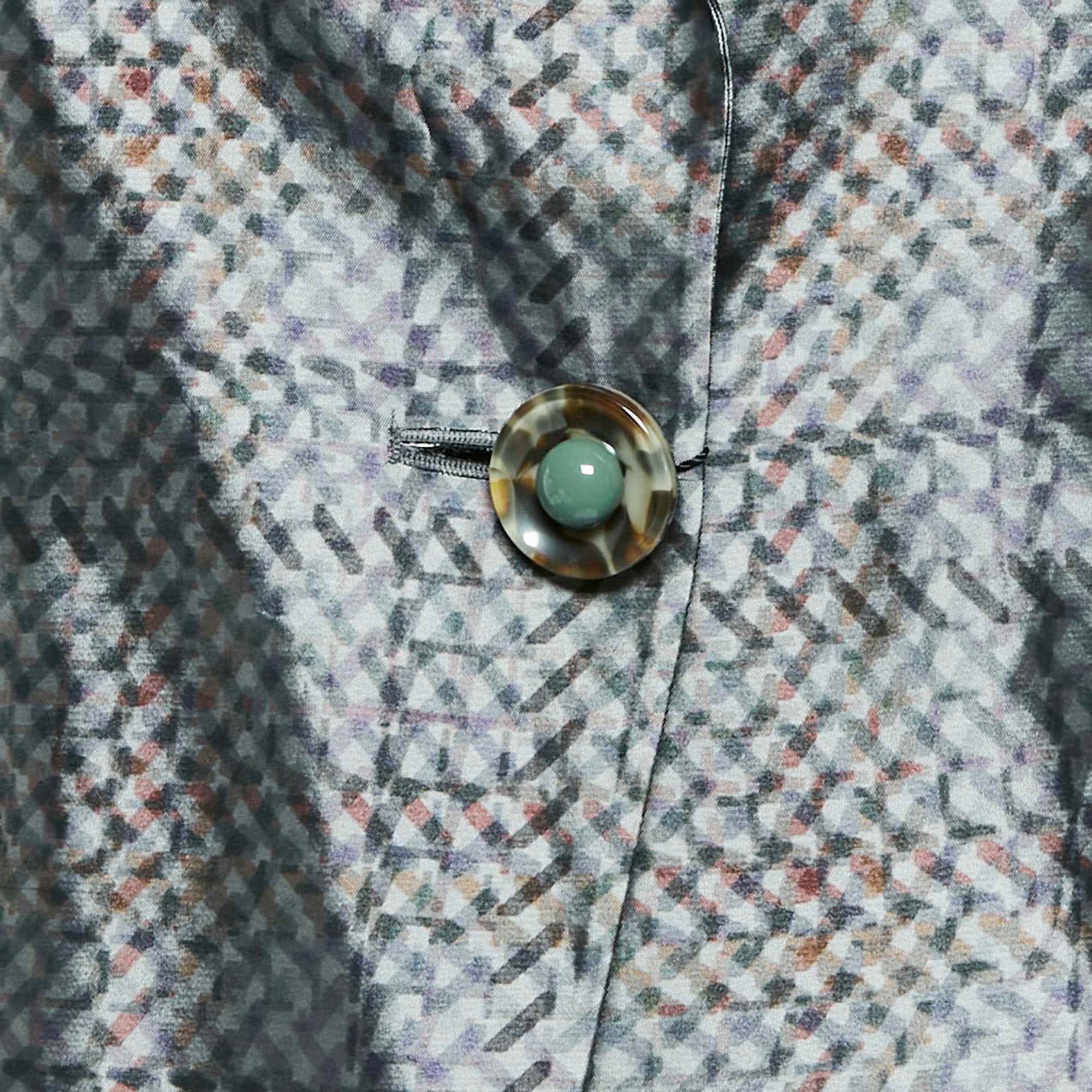 Emporio Armani Multicolor Geometric Print Synthetic Blend Blazer