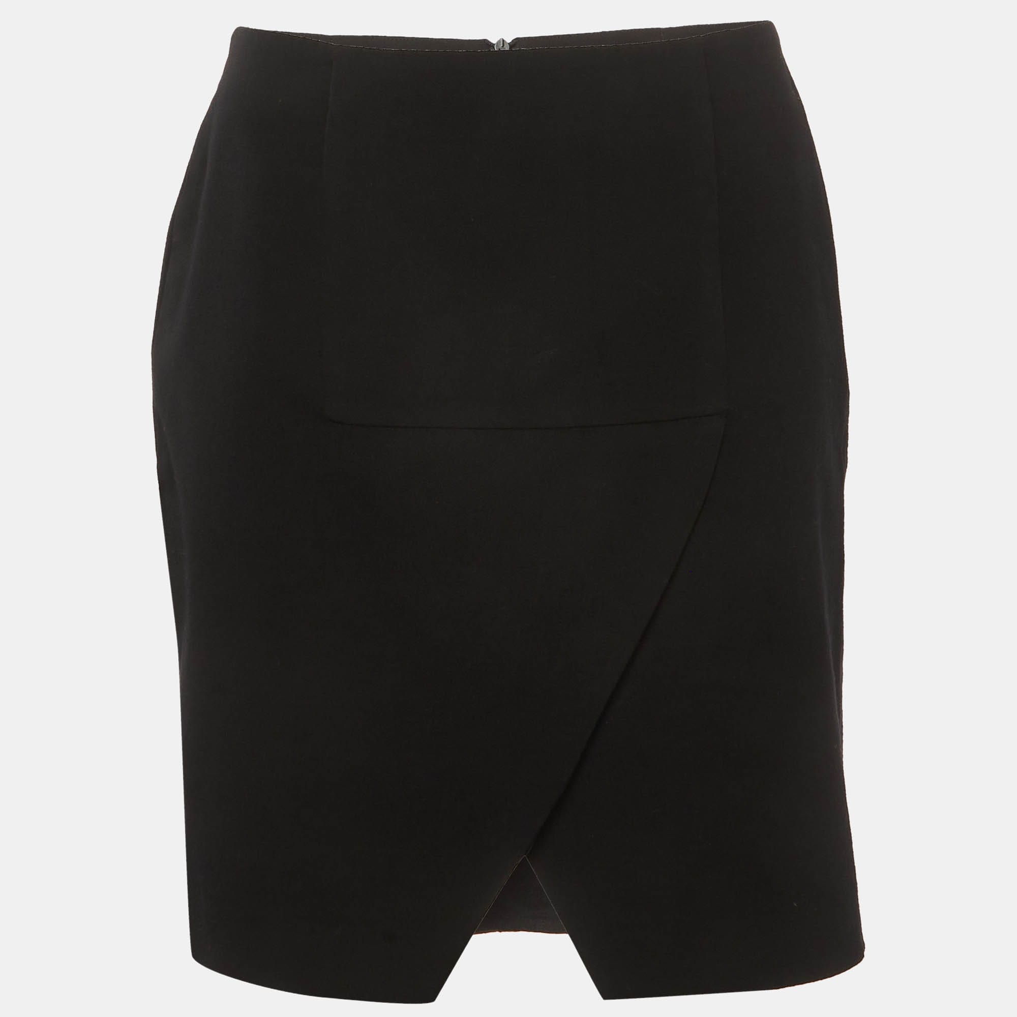 Emporio Armani Black Gabardine Pencil Skirt