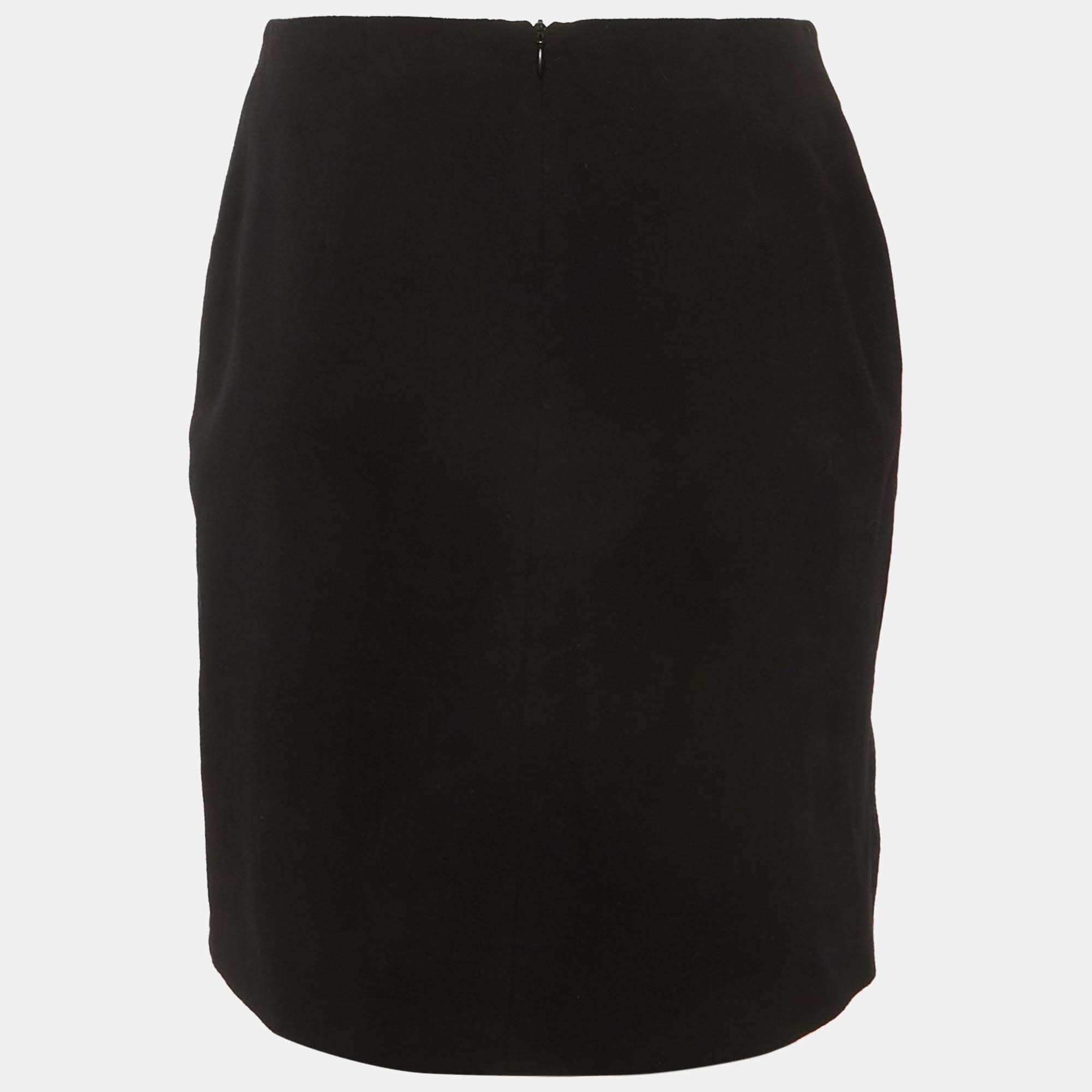 Emporio Armani Black Gabardine Pencil Skirt