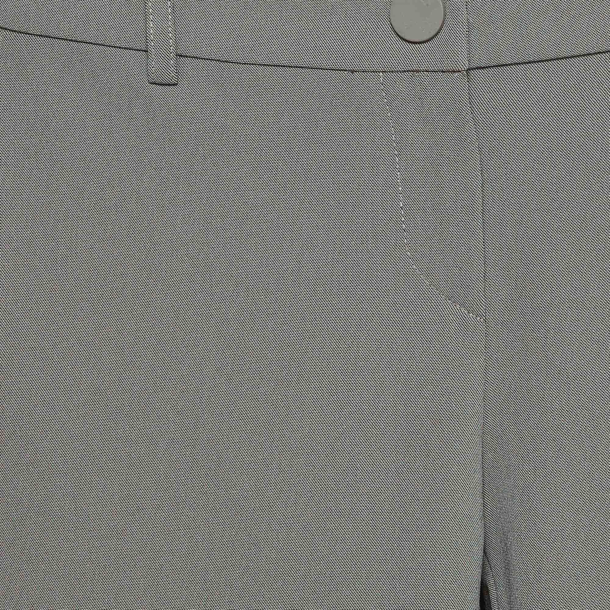Emporio Armani Grey Crepe Slim Fit Trousers
