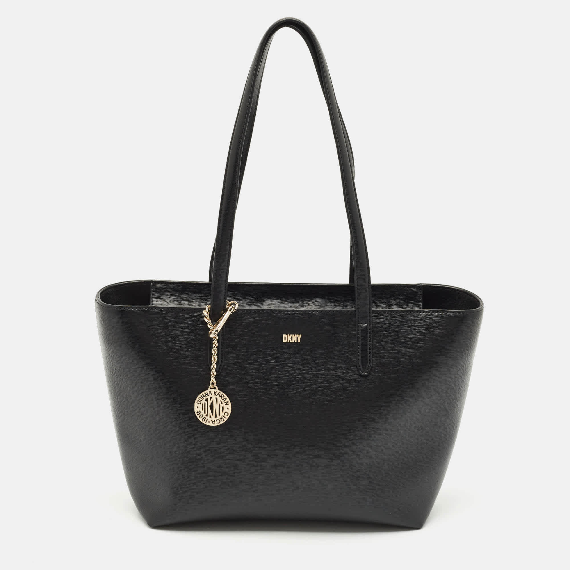 Dkny Bryant Black Leather Totes Bag