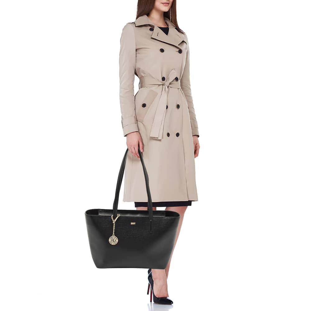 Dkny Bryant Black Leather Totes Bag