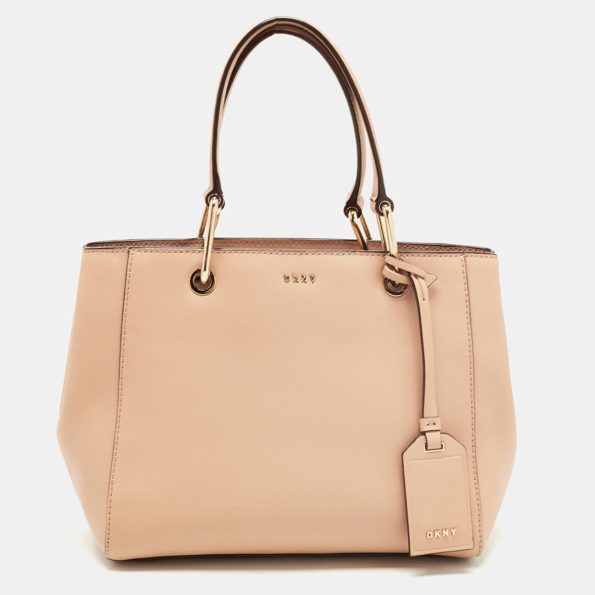 Dkny Beige Leather Totes Bag