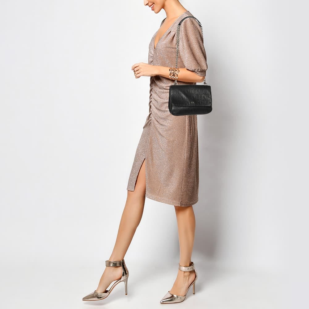 Dkny Sina Black Leather Shoulder Bags