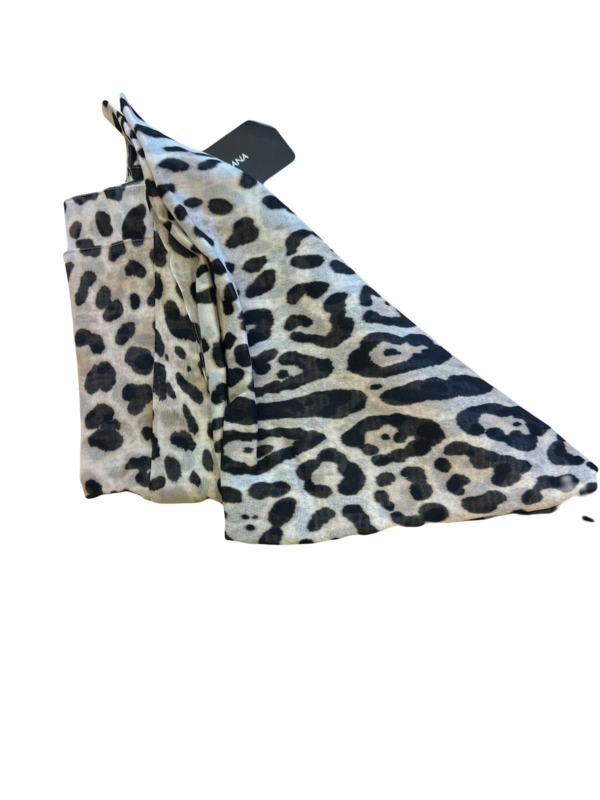 Dolce & Gabbana Scarf Cotton Cream Leopard pattern 200*13 cm DG1171A