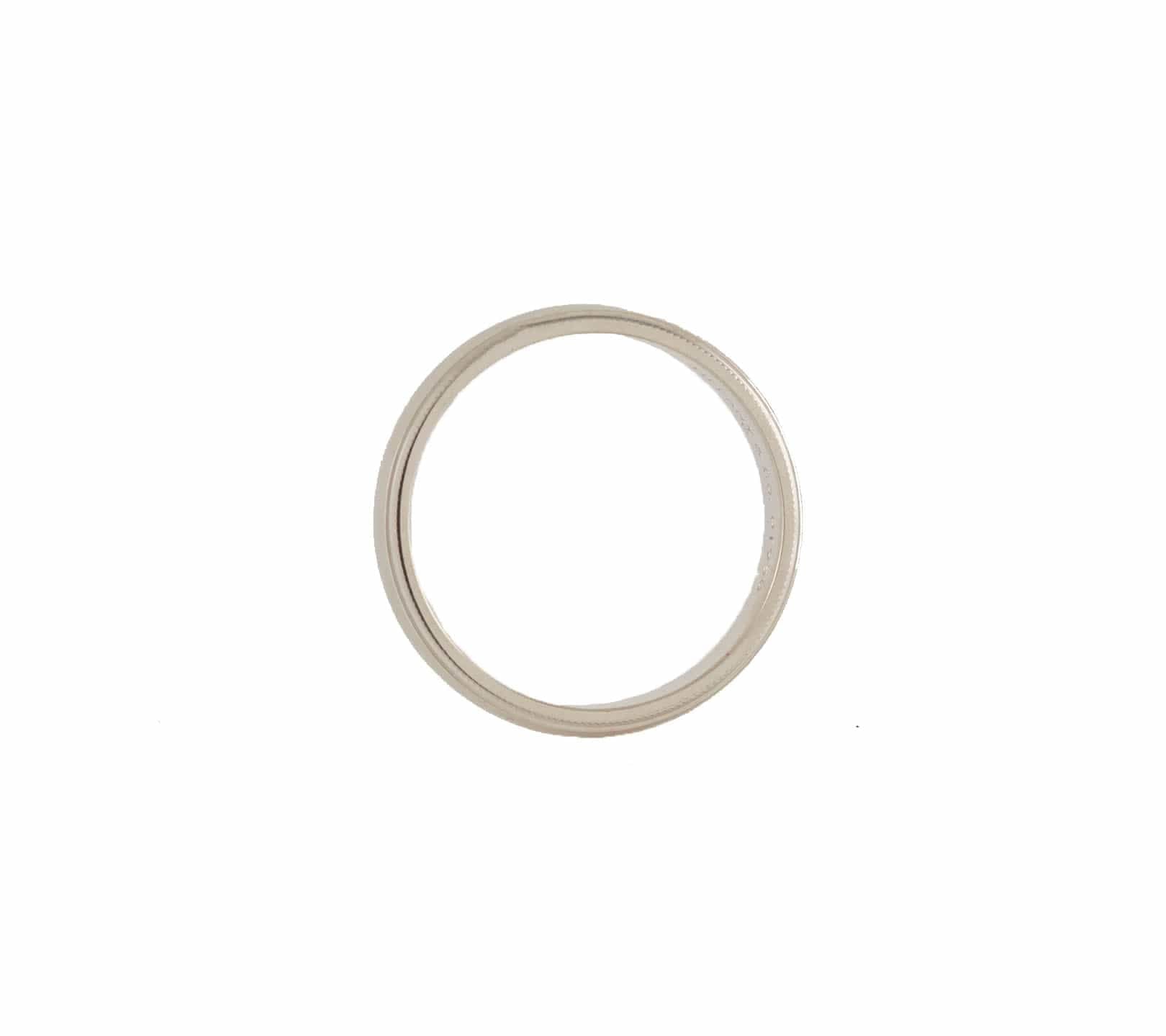Tiffany & Co. Gents Classic Milgrain Wedding Band Ring in Platinum
