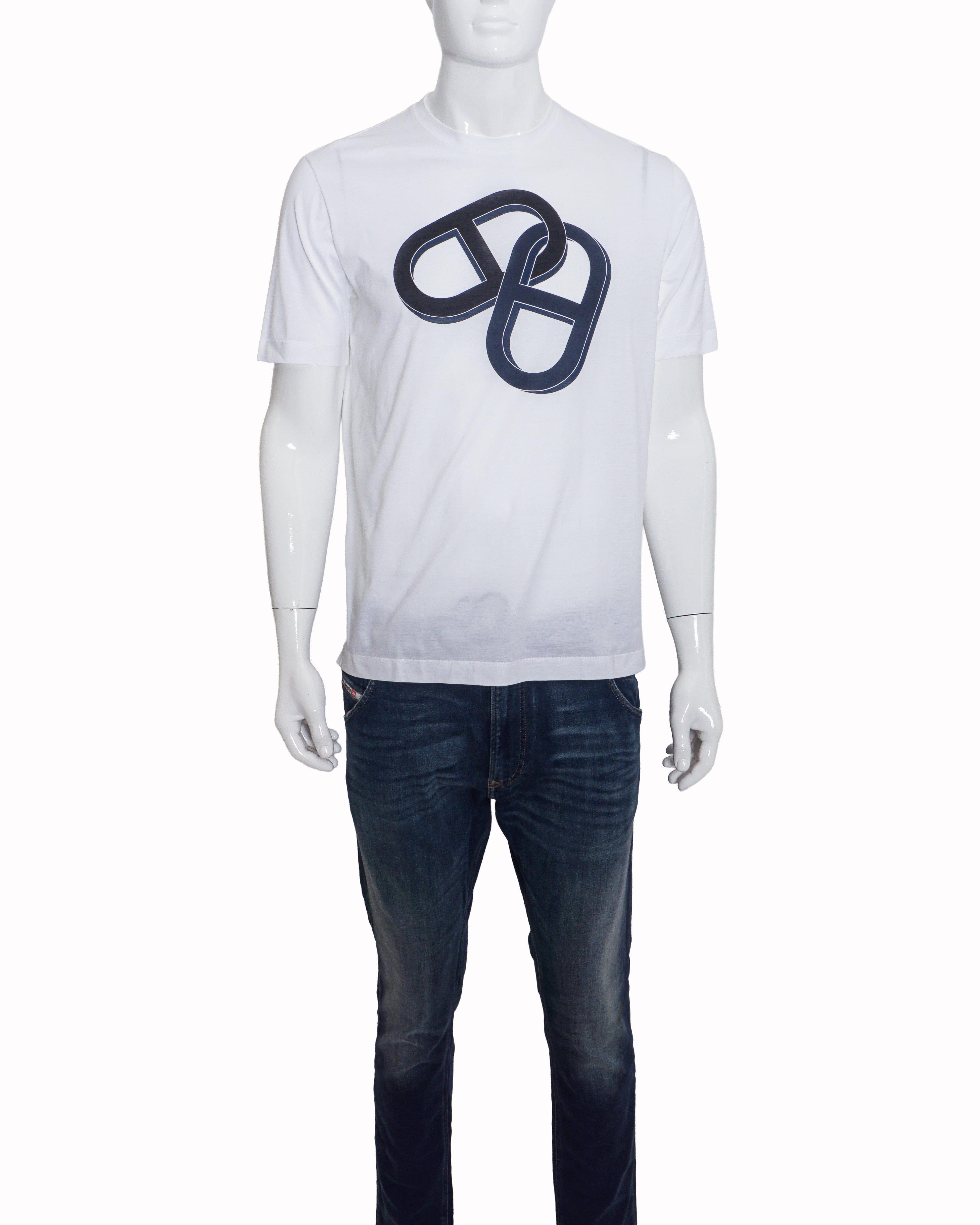 Hermès White Chaine d'Ancre Graphic Men's T - Shirt