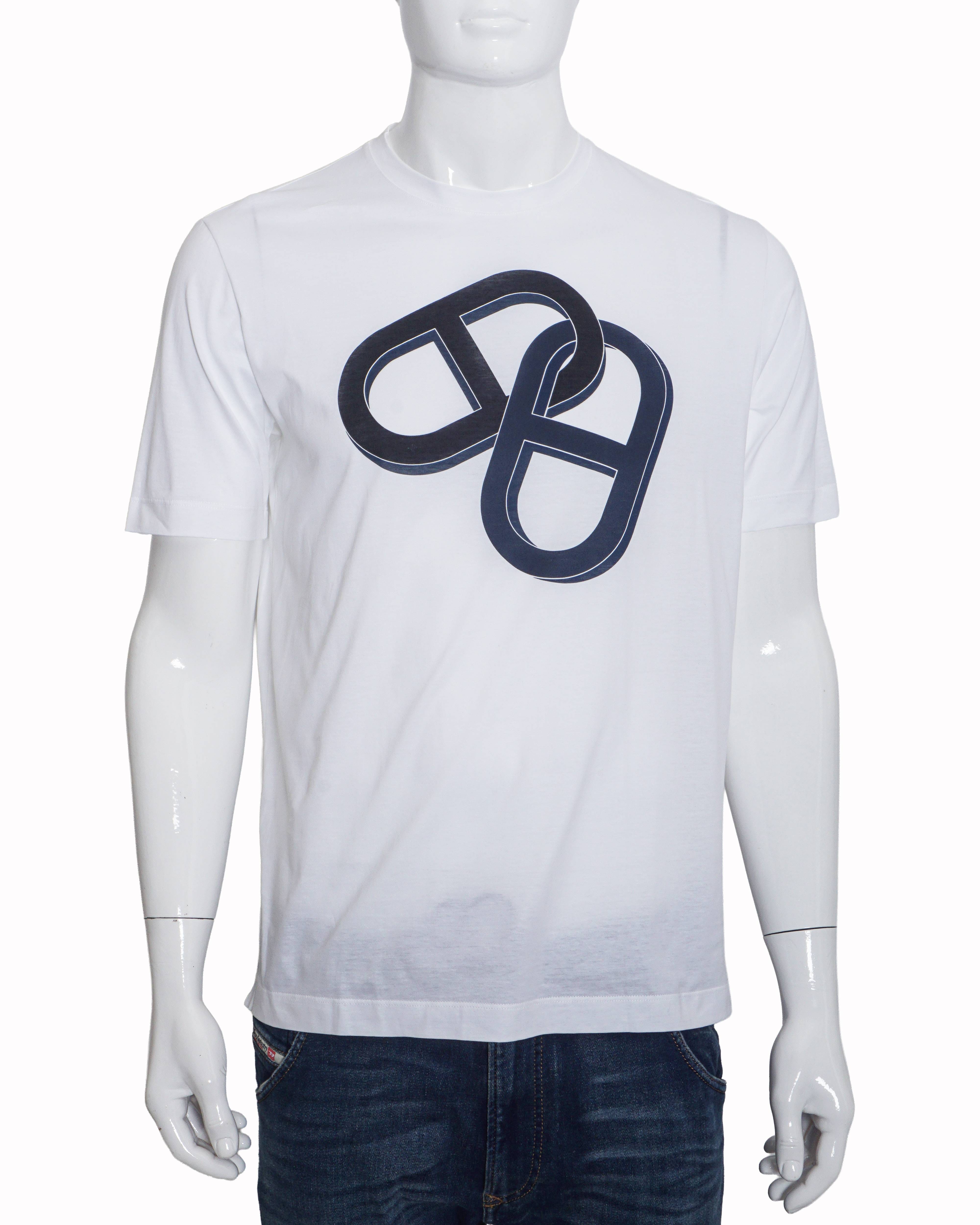 Hermès White Chaine d'Ancre Graphic Men's T - Shirt