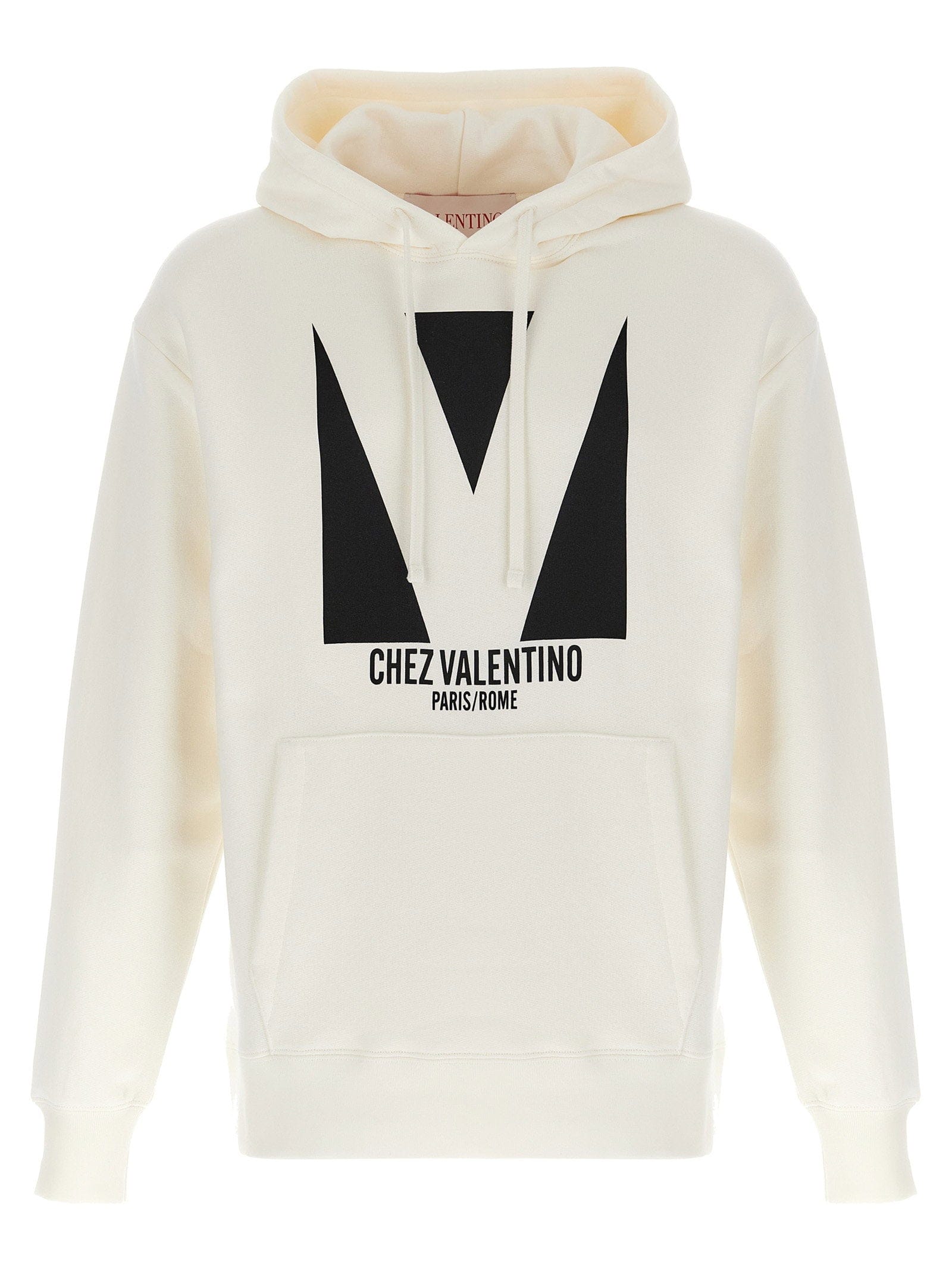 Valentino Garavani Logo - Print Brushed Cotton Hoodie — Cream