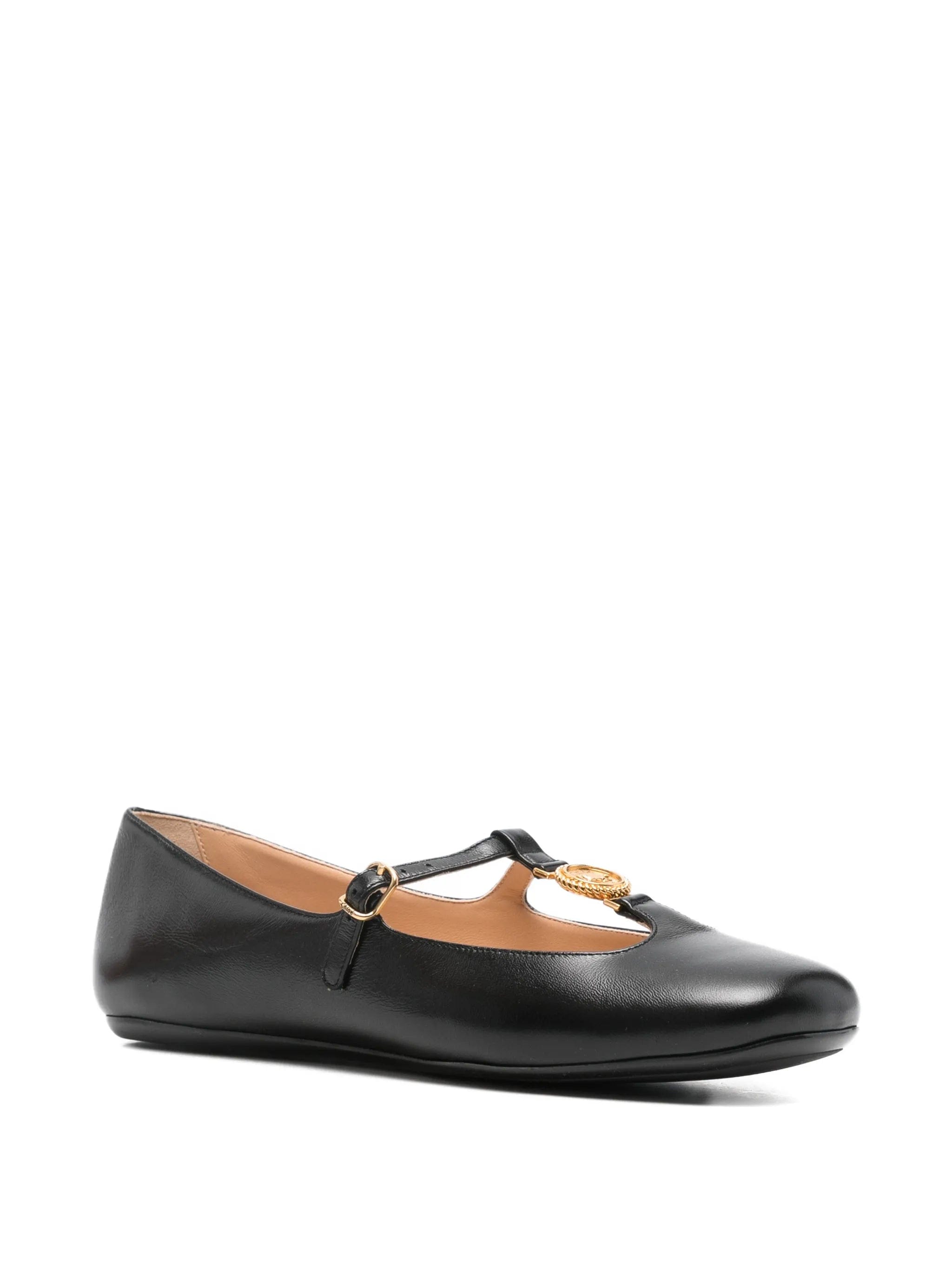 Chloé Leonore logo - medal ballet flats