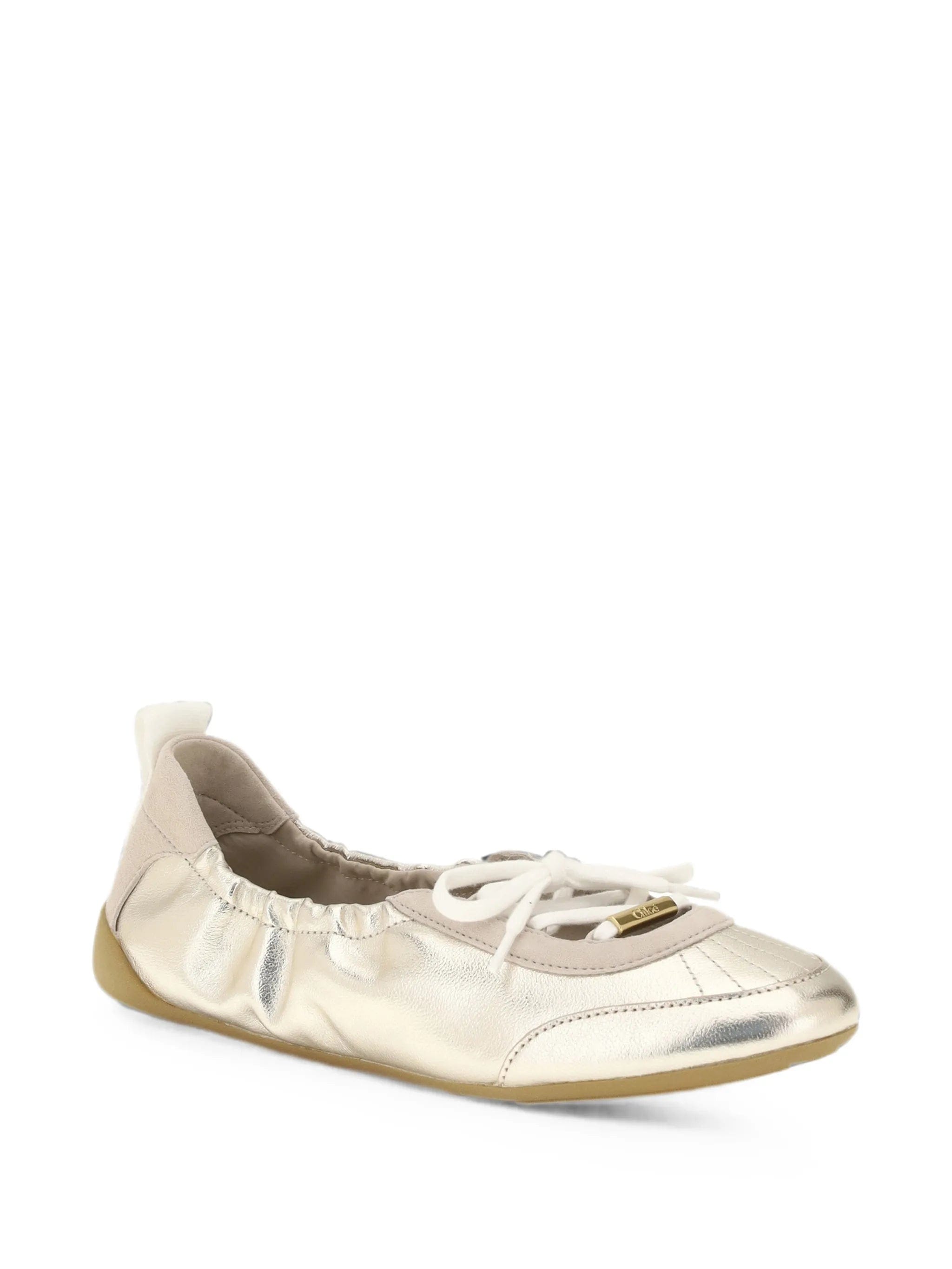 Chloé metallic lace - up ballet flats