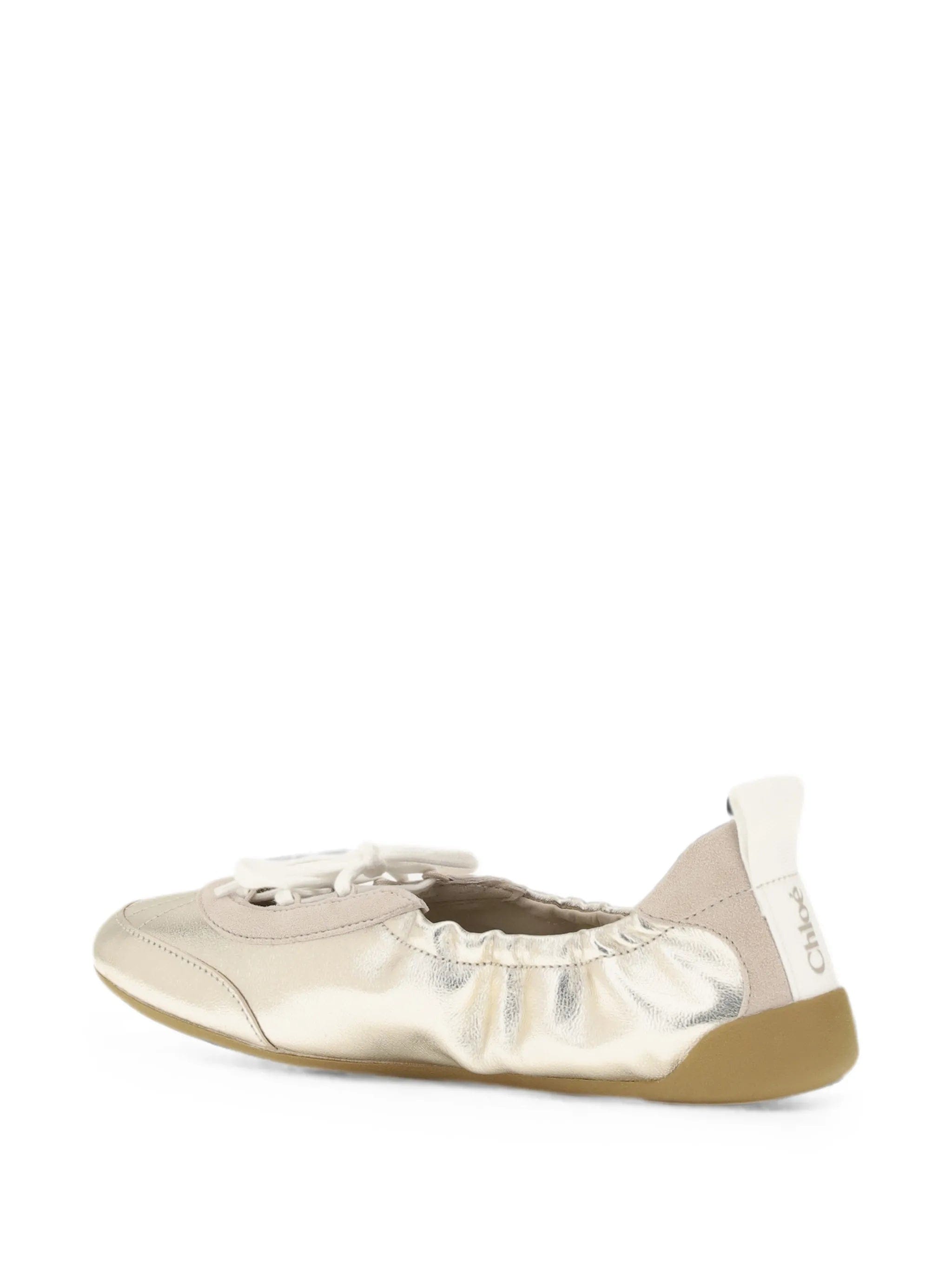 Chloé metallic lace - up ballet flats