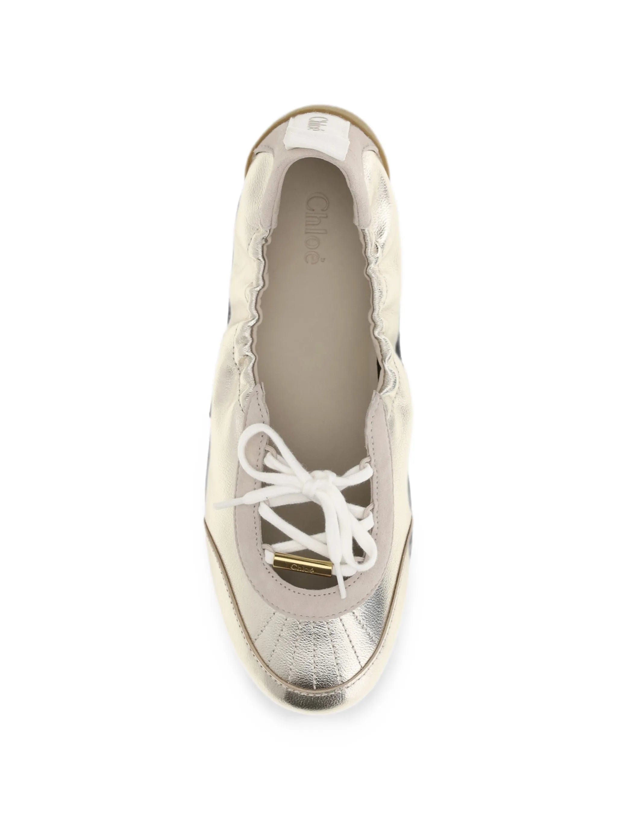 Chloé metallic lace - up ballet flats