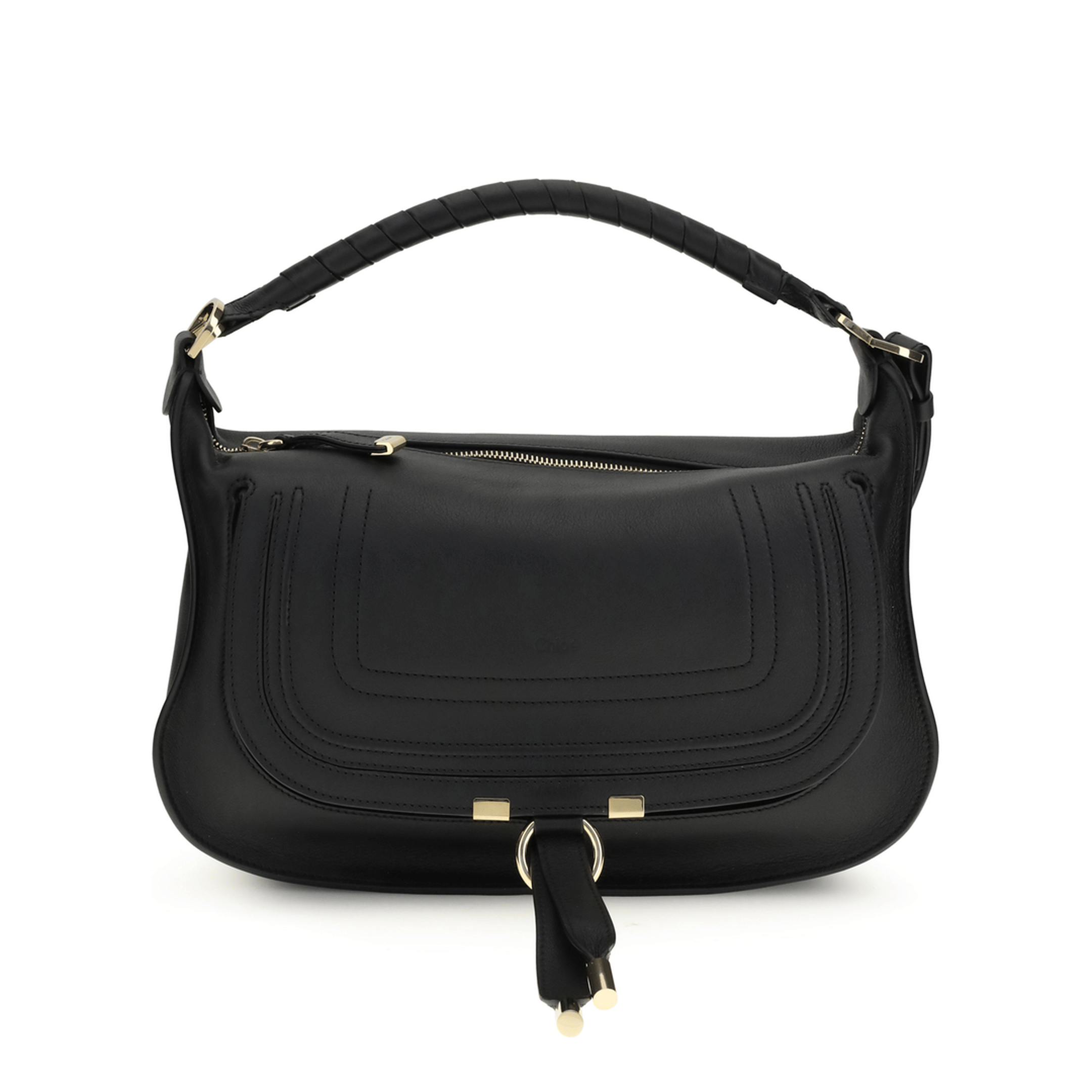 Chloè Marcie Small Calf Leather Shoulder Bag - Beige