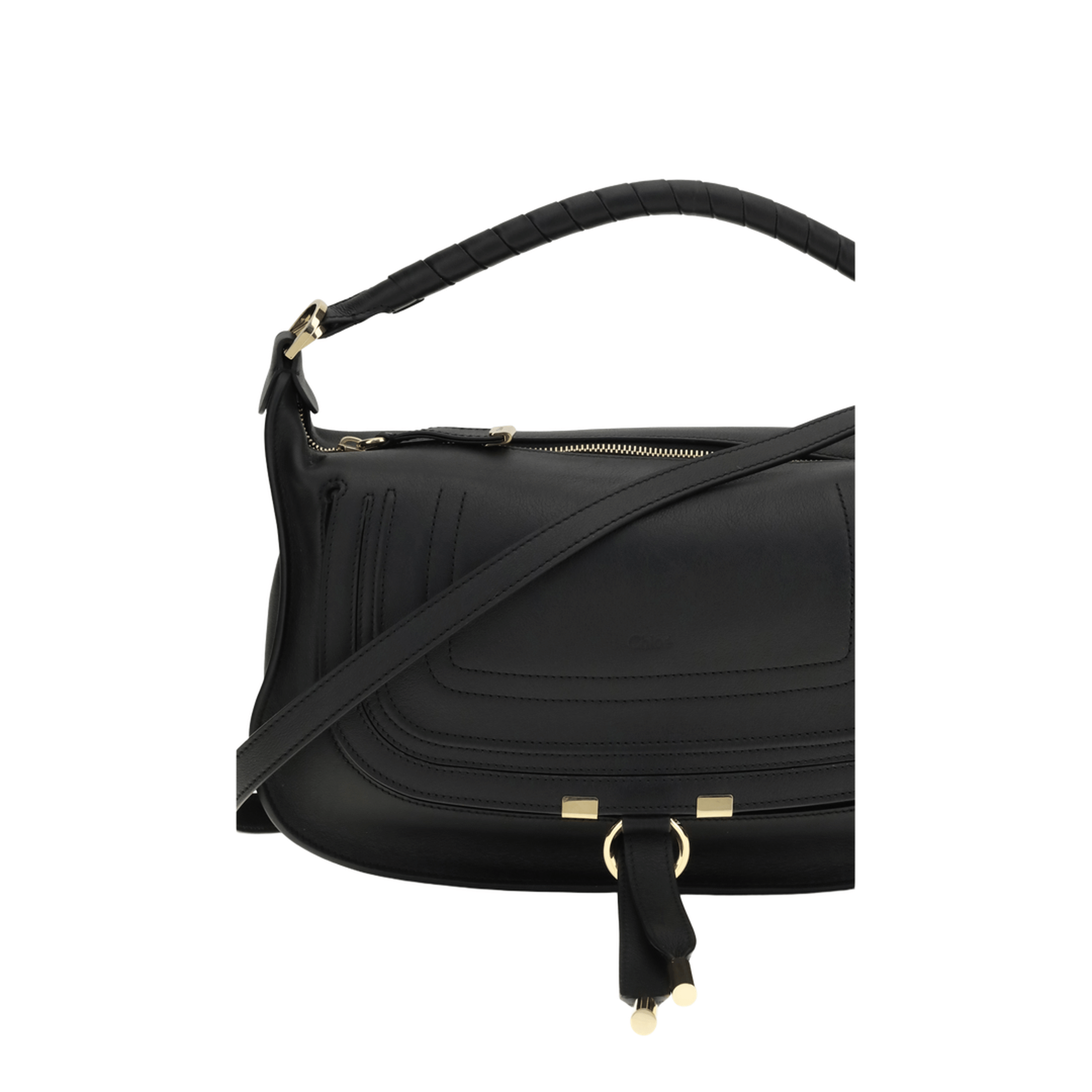 Chloè Marcie Small Calf Leather Shoulder Bag - Beige