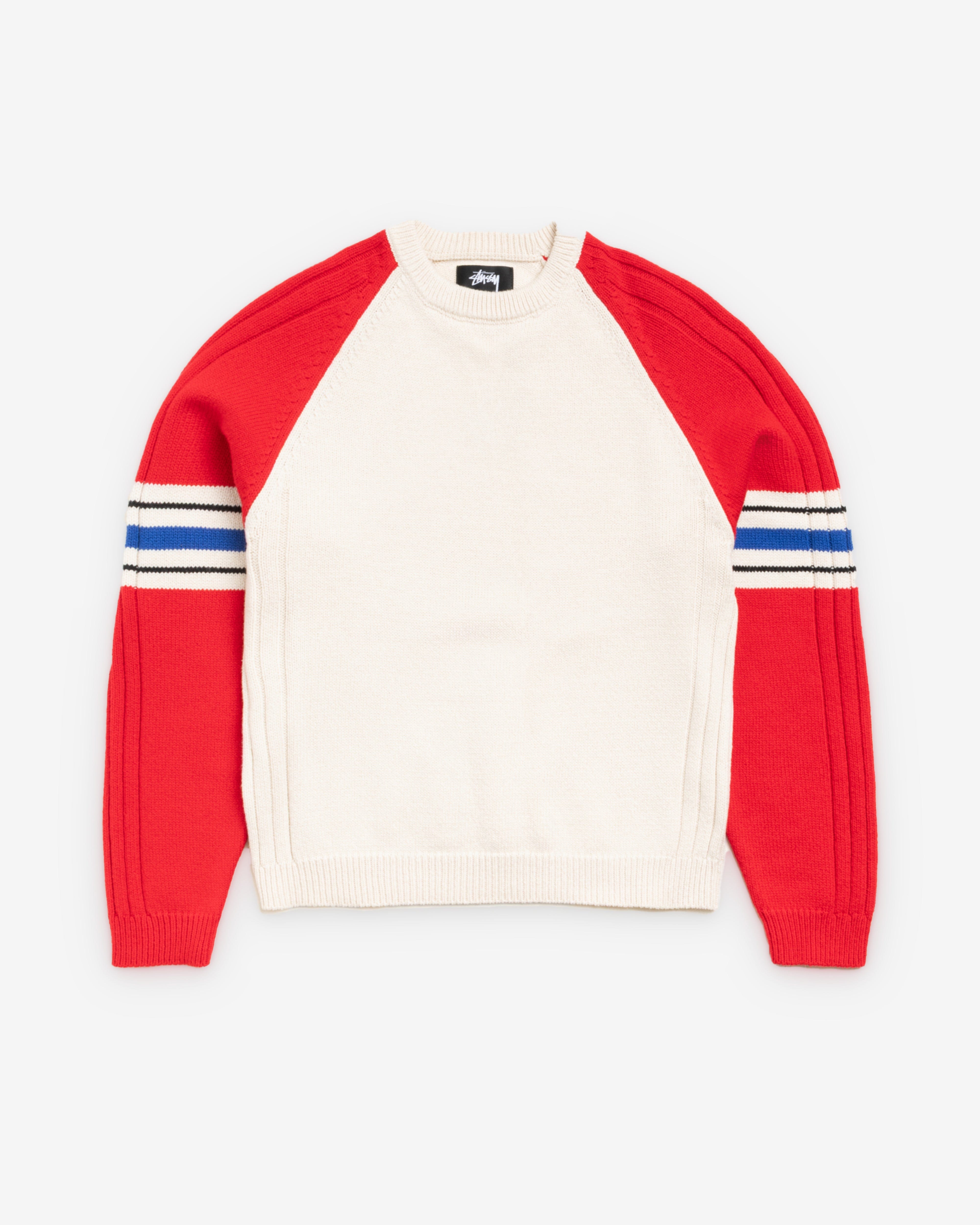 Stüssy - Men's Stripe Raglan Crew - (Red)