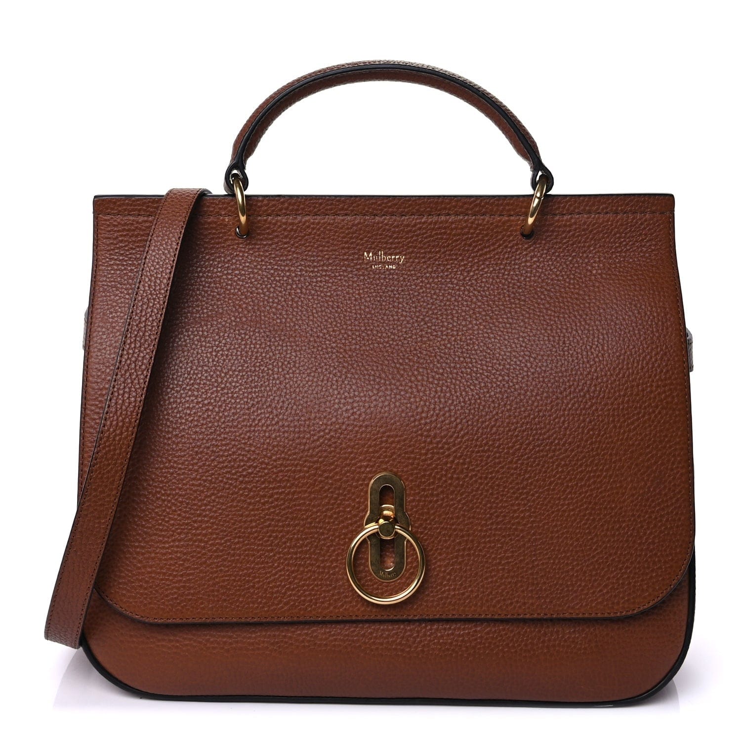 Mulberry Small Classic Grain Calfskin Amberley Satchel Oak