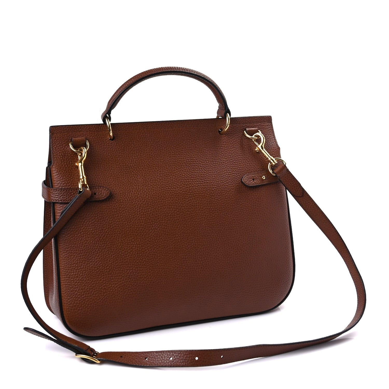 Mulberry Small Classic Grain Calfskin Amberley Satchel Oak