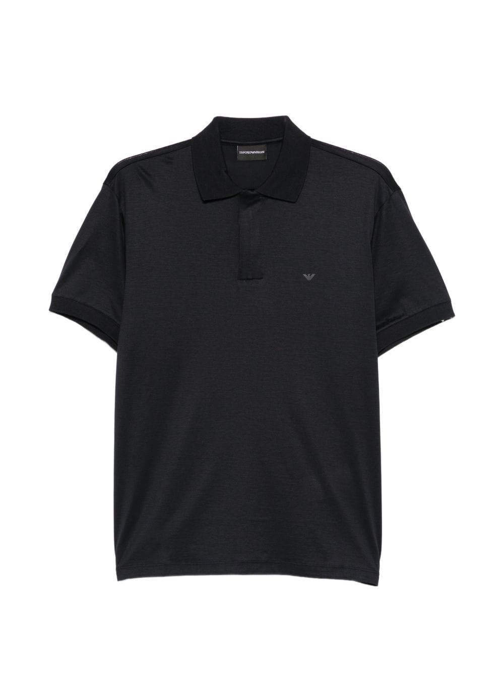 Emporio Armani Logo - Embroidered Polo Shirt — Black