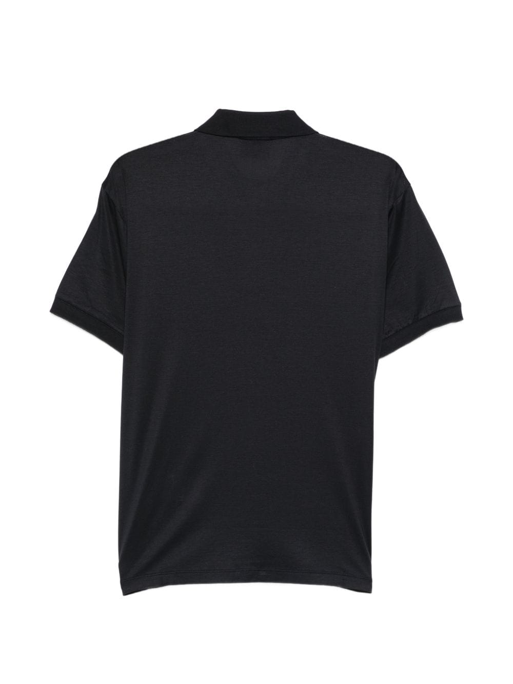 Emporio Armani Logo - Embroidered Polo Shirt — Black