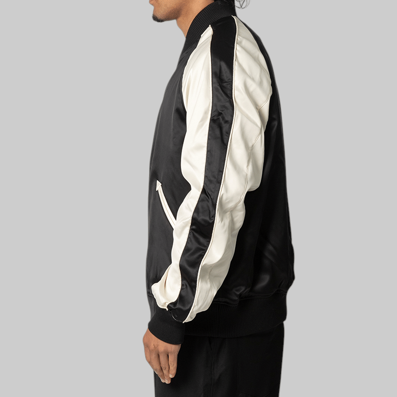 Y-3 Liquid Logo Graphic Satin Souvenir Jacket - Black