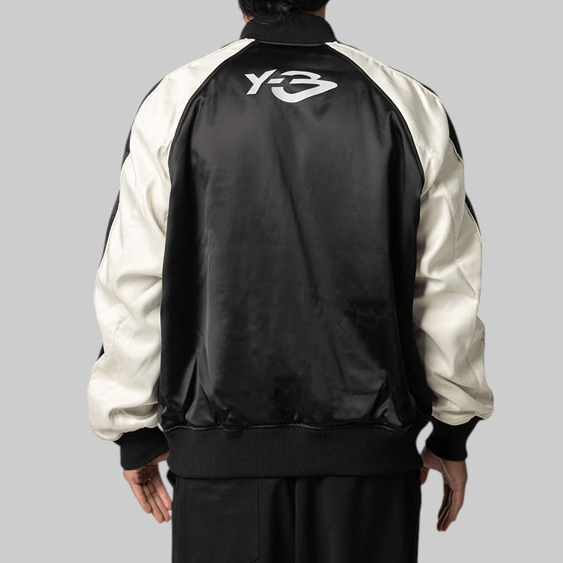 Y-3 Liquid Logo Graphic Satin Souvenir Jacket - Black