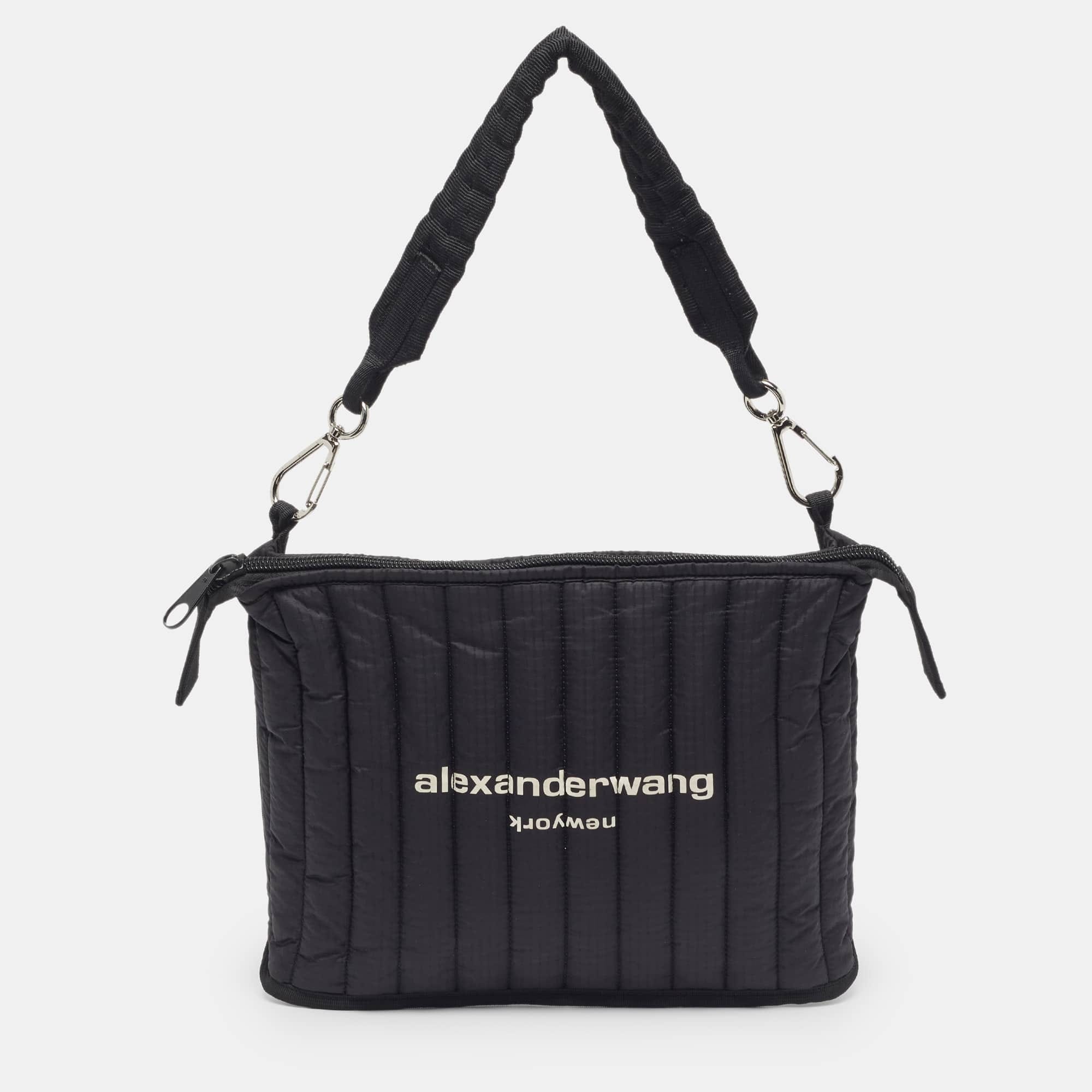 Alexander Wang Elite Ripstop Black Nylon Shoulder Bag