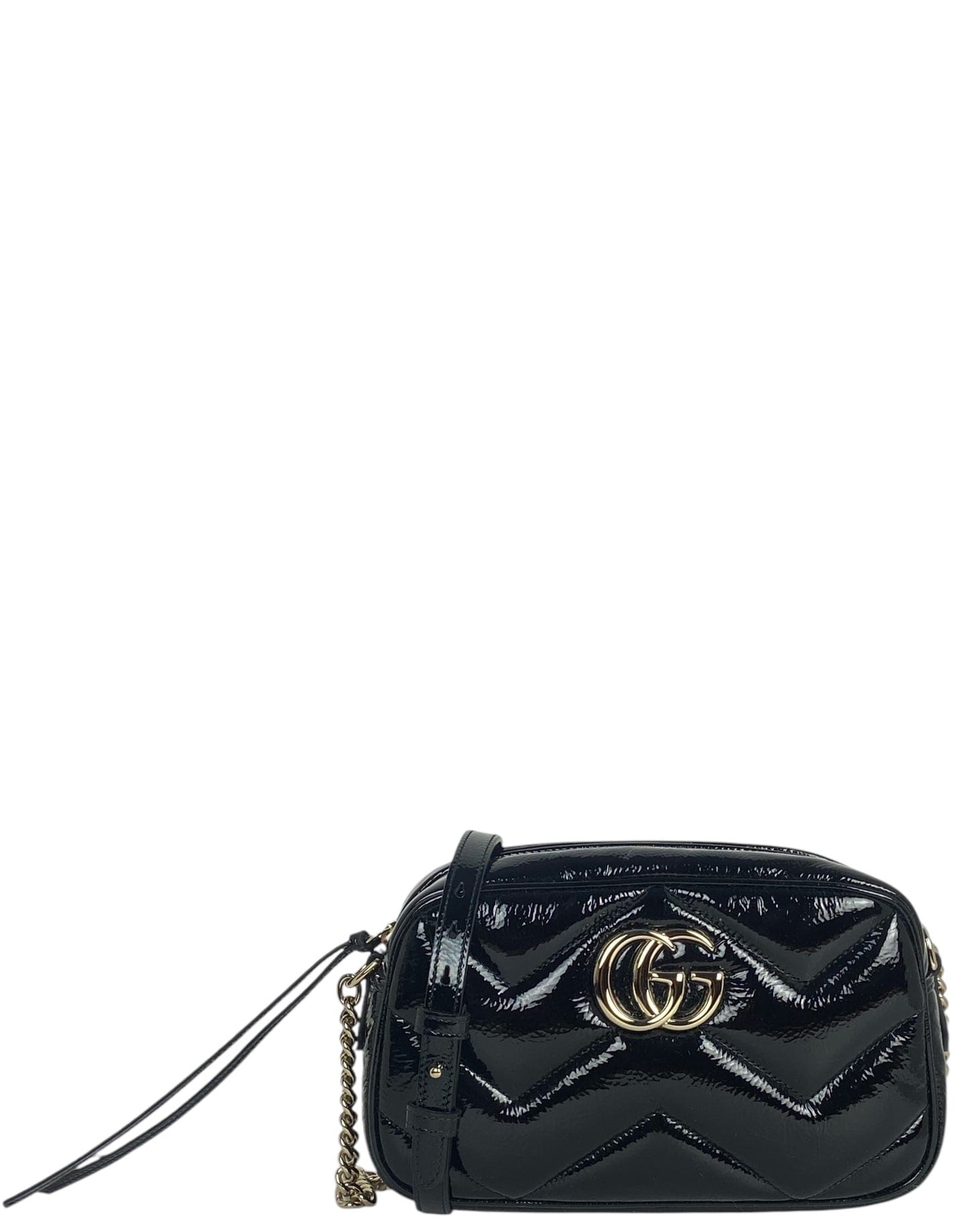 ASC Resale Gucci Black Patent GG Small Marmont Crossbody