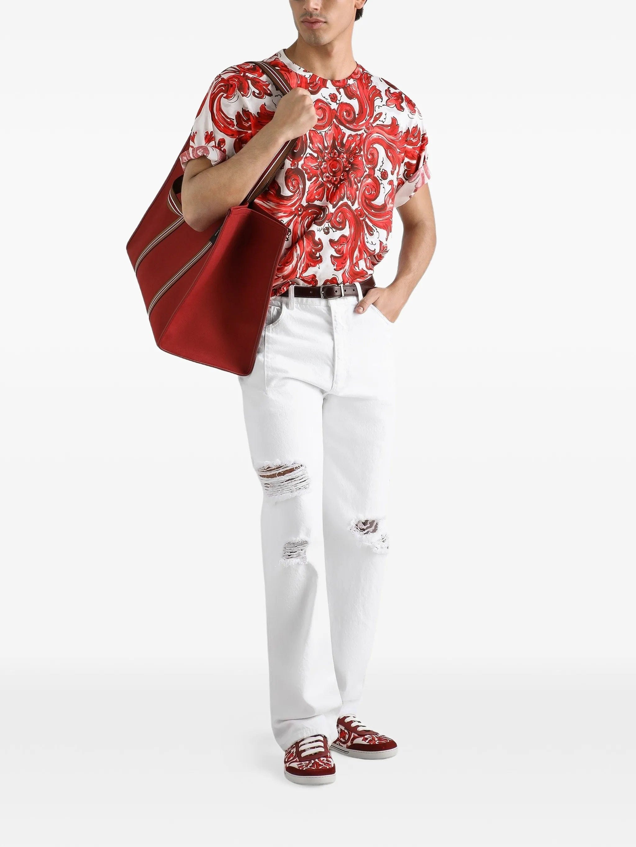 Dolce & Gabbana Majolica - print cotton t - shirt