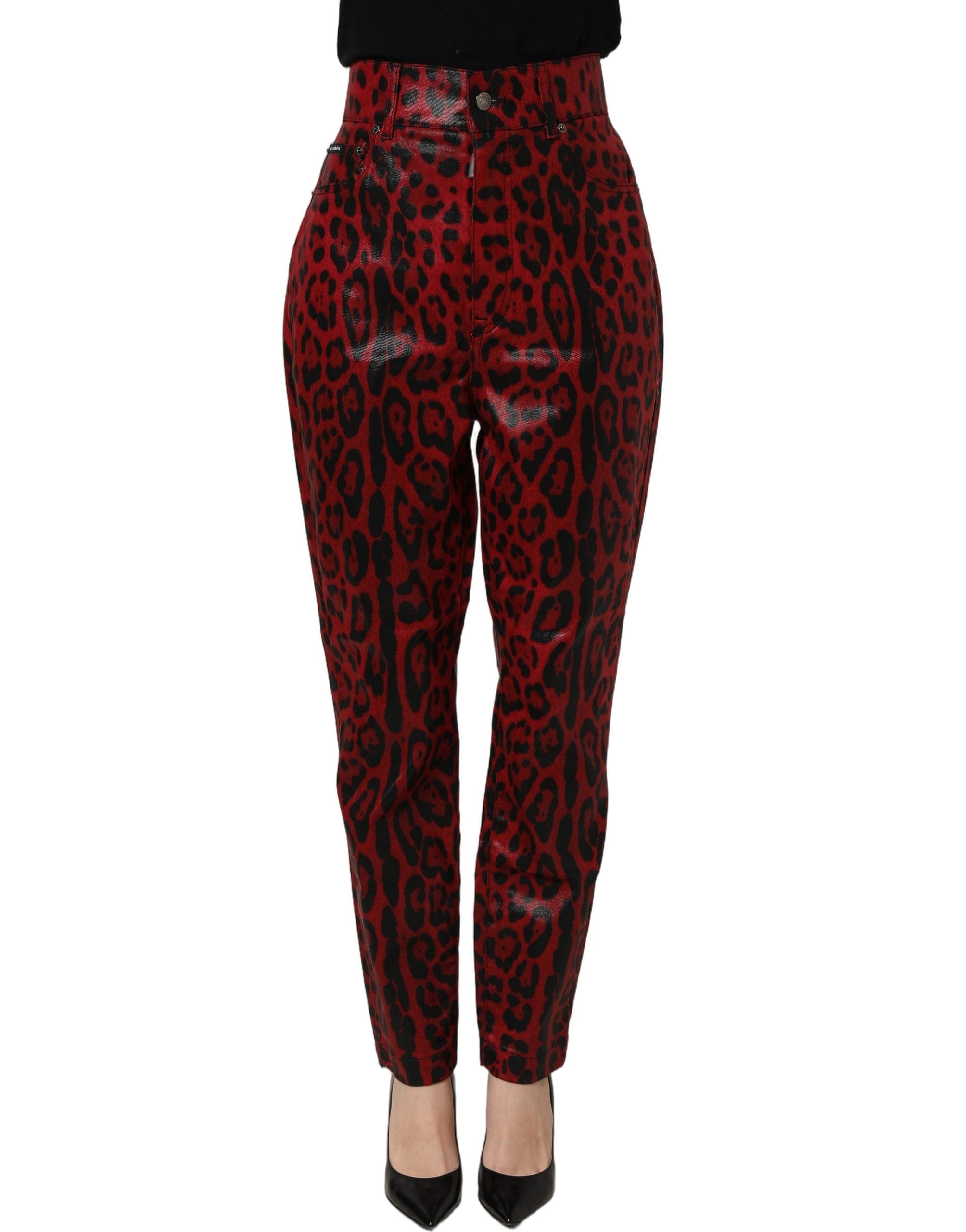 Dolce & Gabbana Leopard Cotton 5 Pockets Trouser Women's Jeans