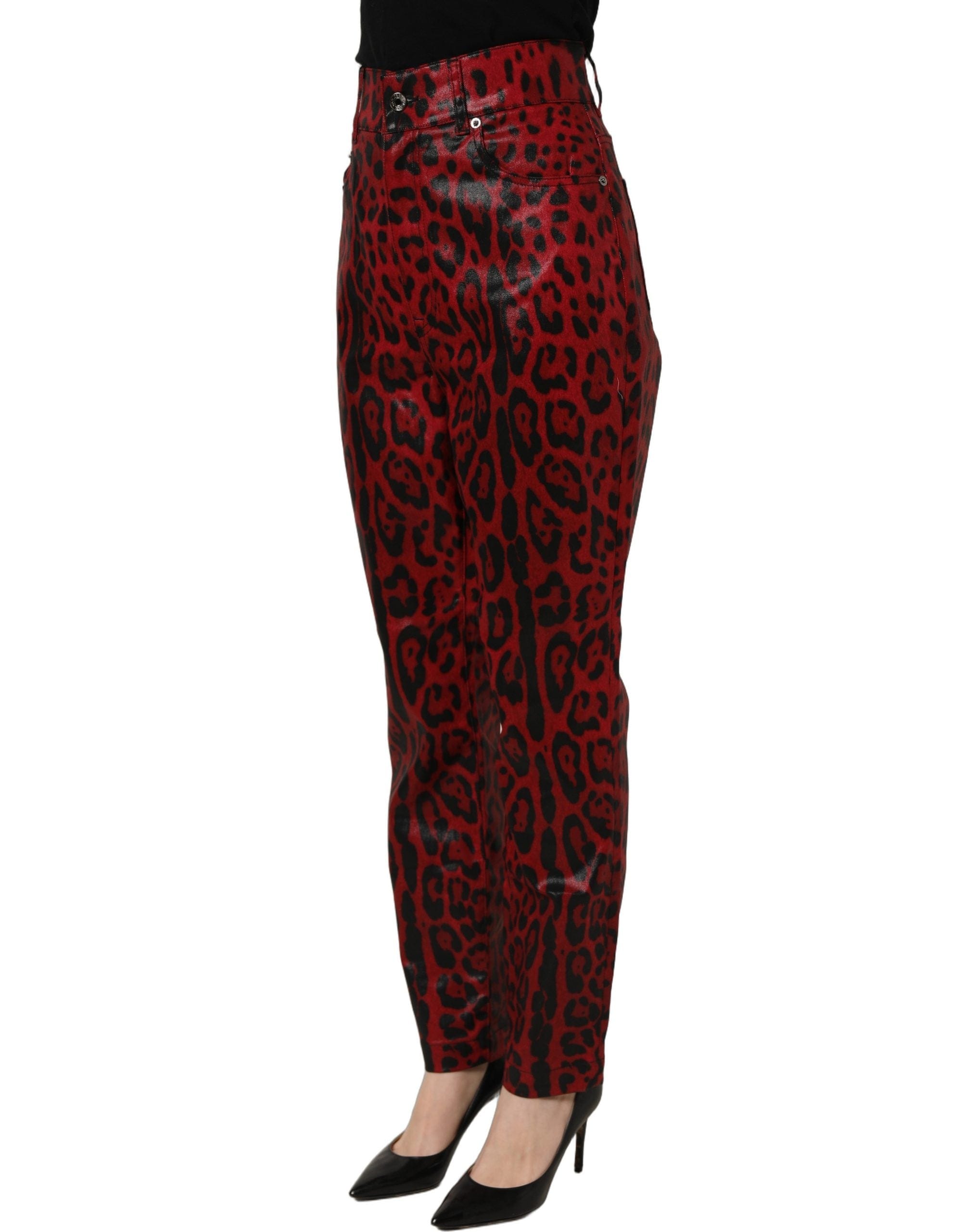 Dolce & Gabbana Leopard Cotton 5 Pockets Trouser Women's Jeans
