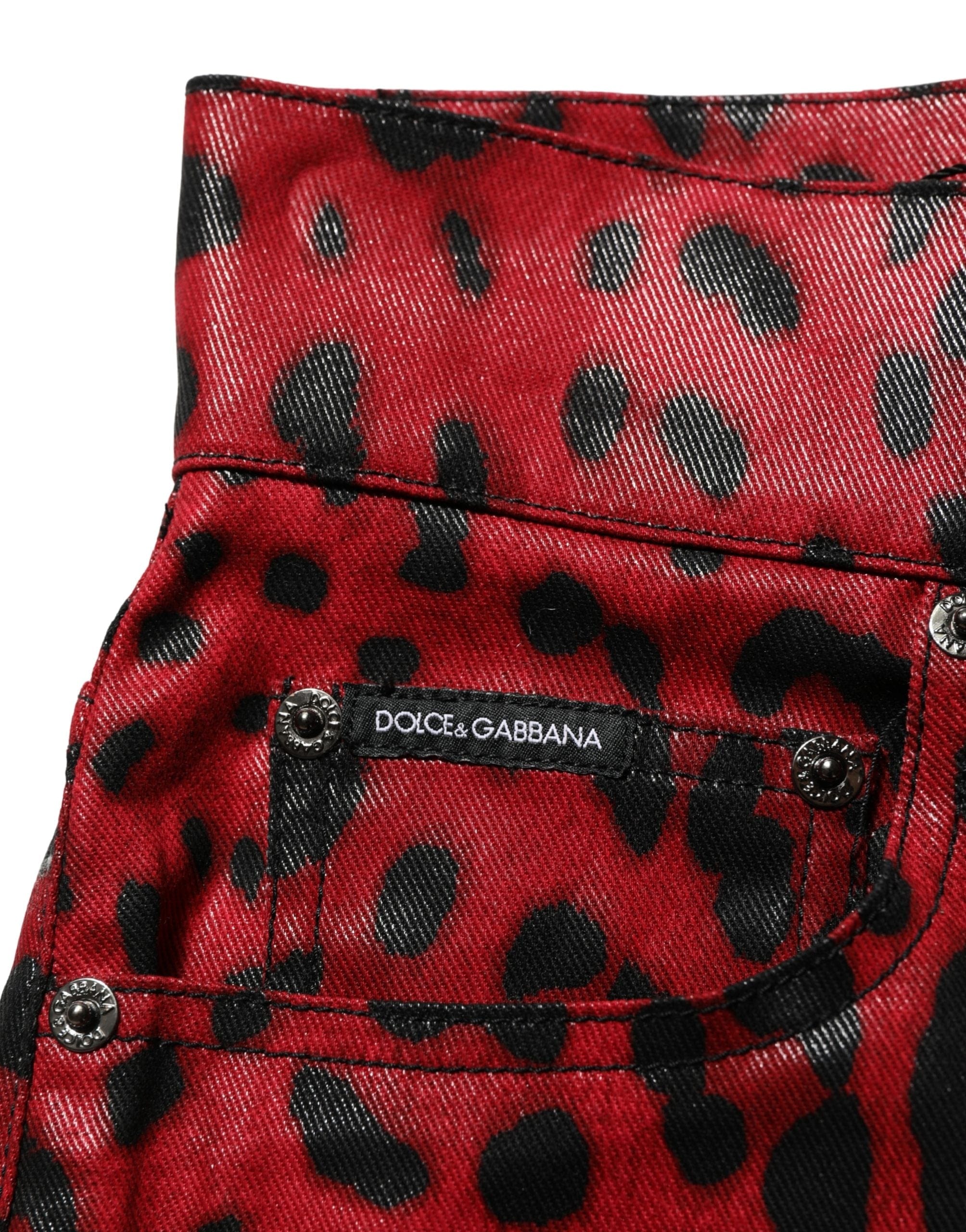 Dolce & Gabbana Leopard Cotton 5 Pockets Trouser Women's Jeans