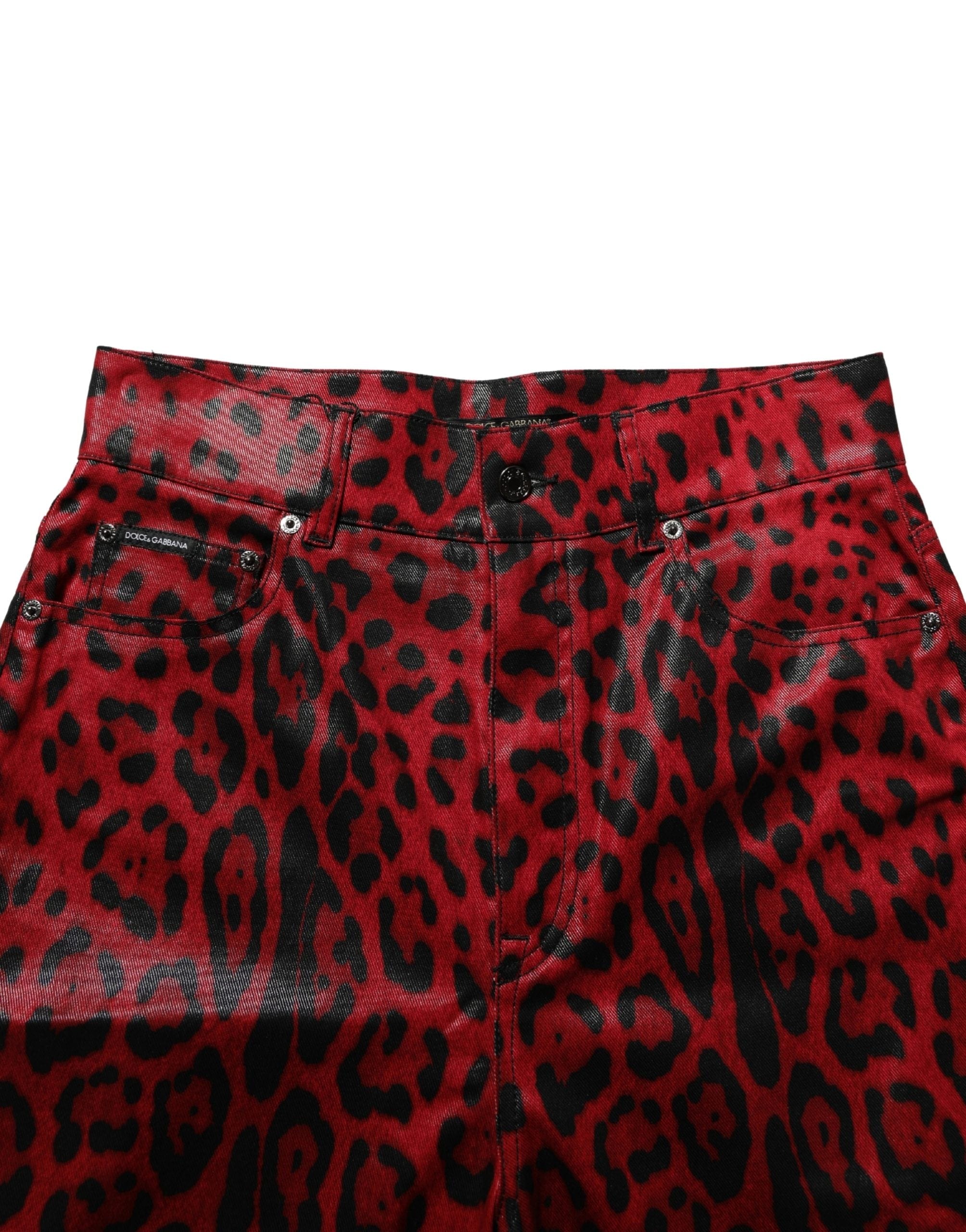 Dolce & Gabbana Leopard Cotton 5 Pockets Trouser Women's Jeans