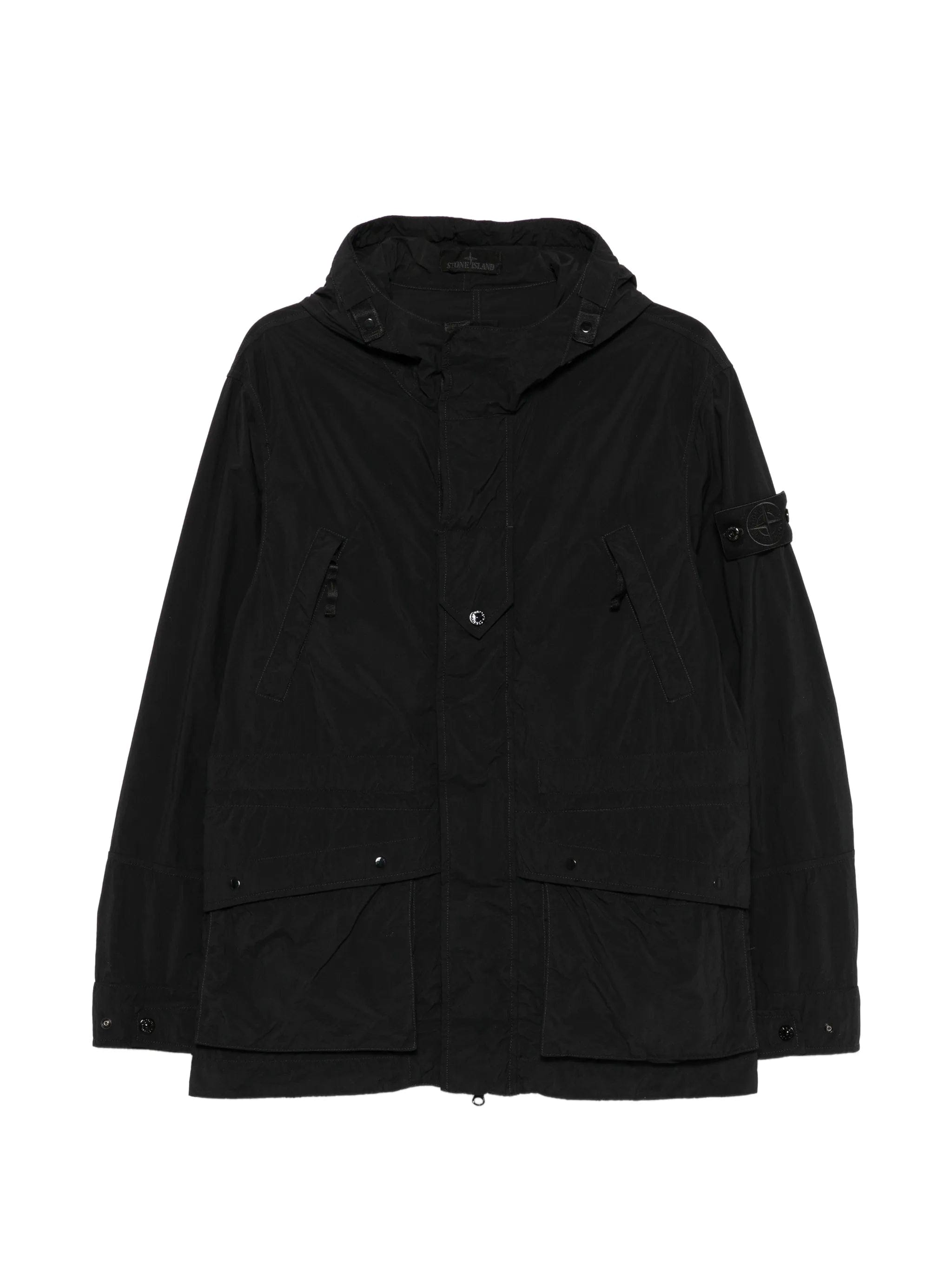 Stone Island hooded logo - patch parka