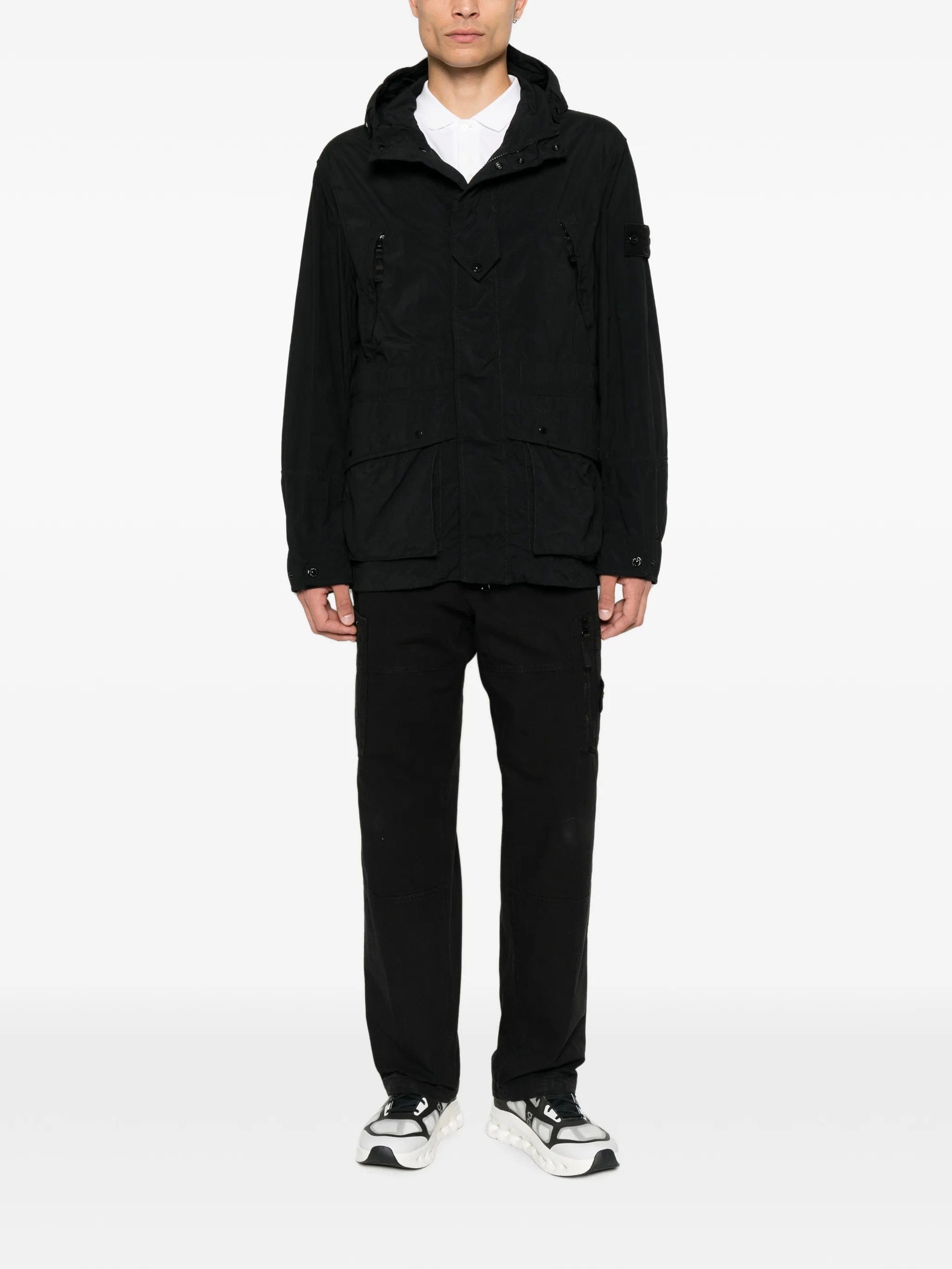 Stone Island hooded logo - patch parka