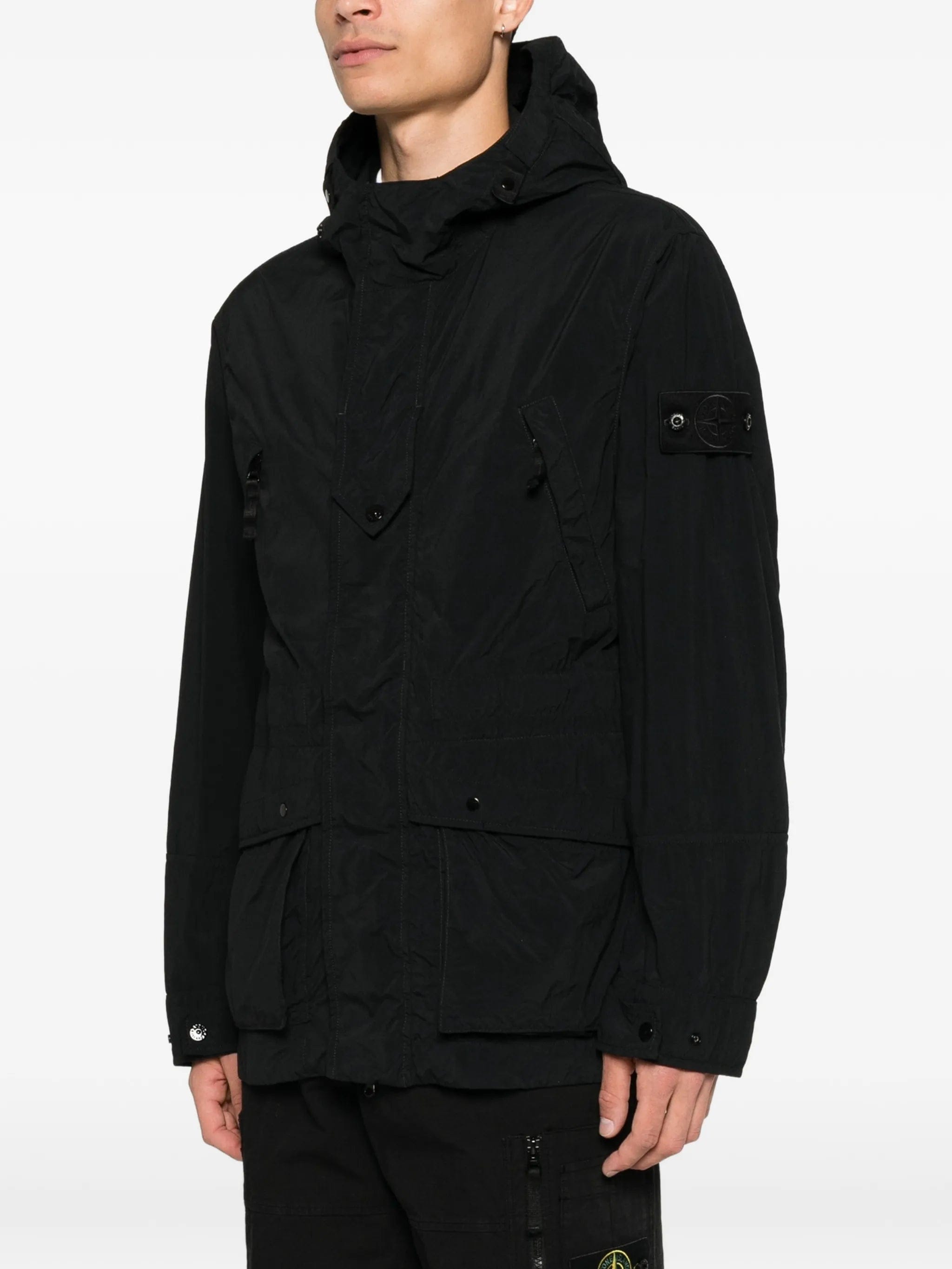 Stone Island hooded logo - patch parka