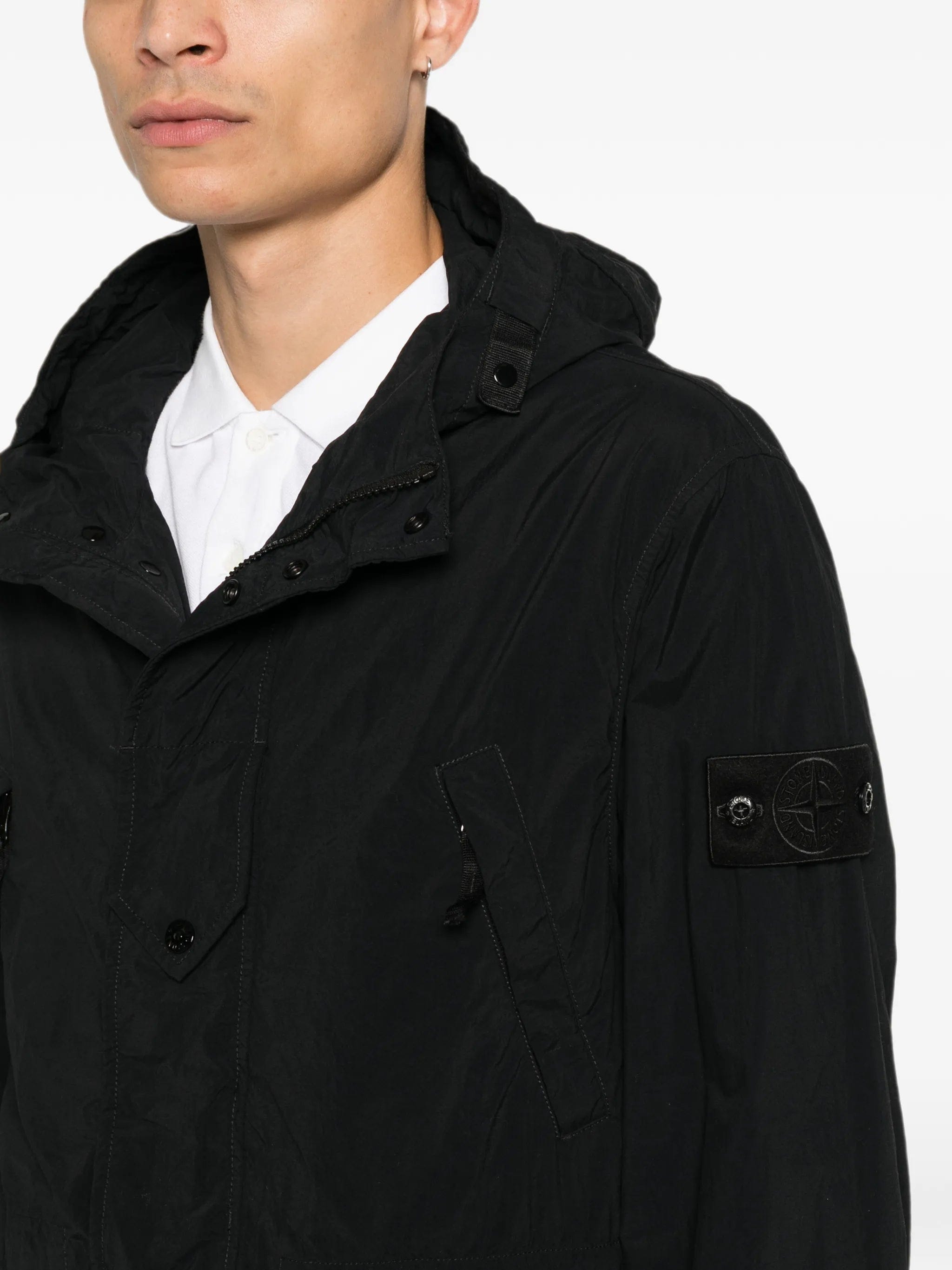 Stone Island hooded logo - patch parka