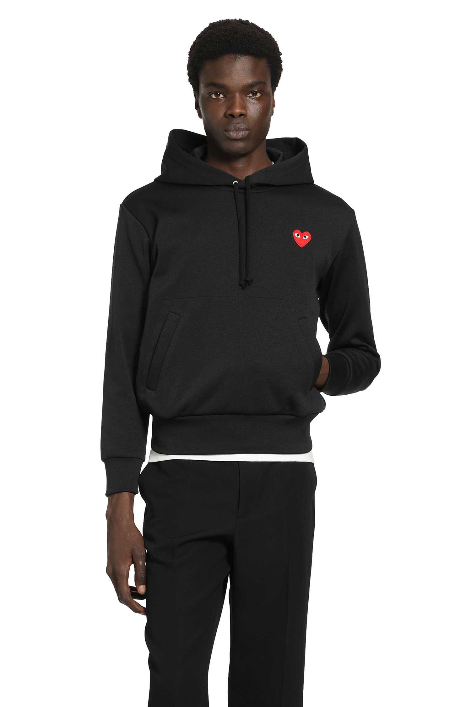 Comme Des Garcons Heart Cotton Jersey Hoodie