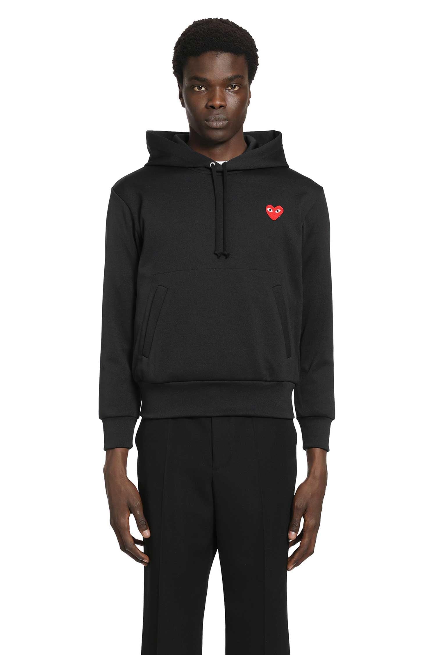 Comme Des Garcons Heart Cotton Jersey Hoodie
