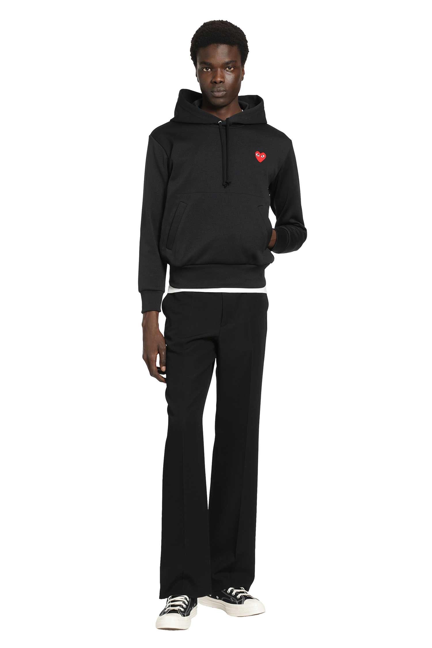 Comme Des Garcons Heart Cotton Jersey Hoodie