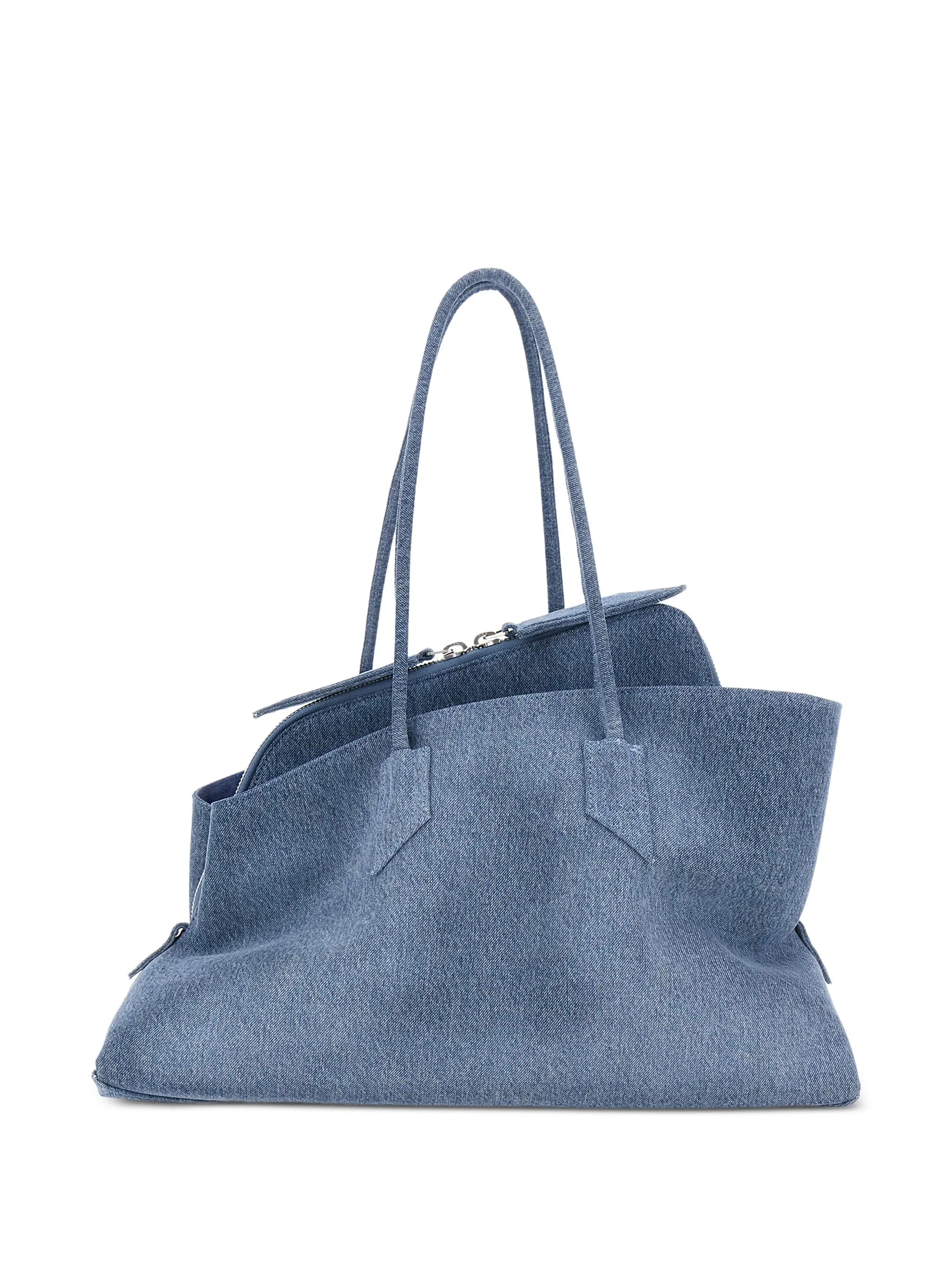 The Attico logo - print denim - effect tote bag
