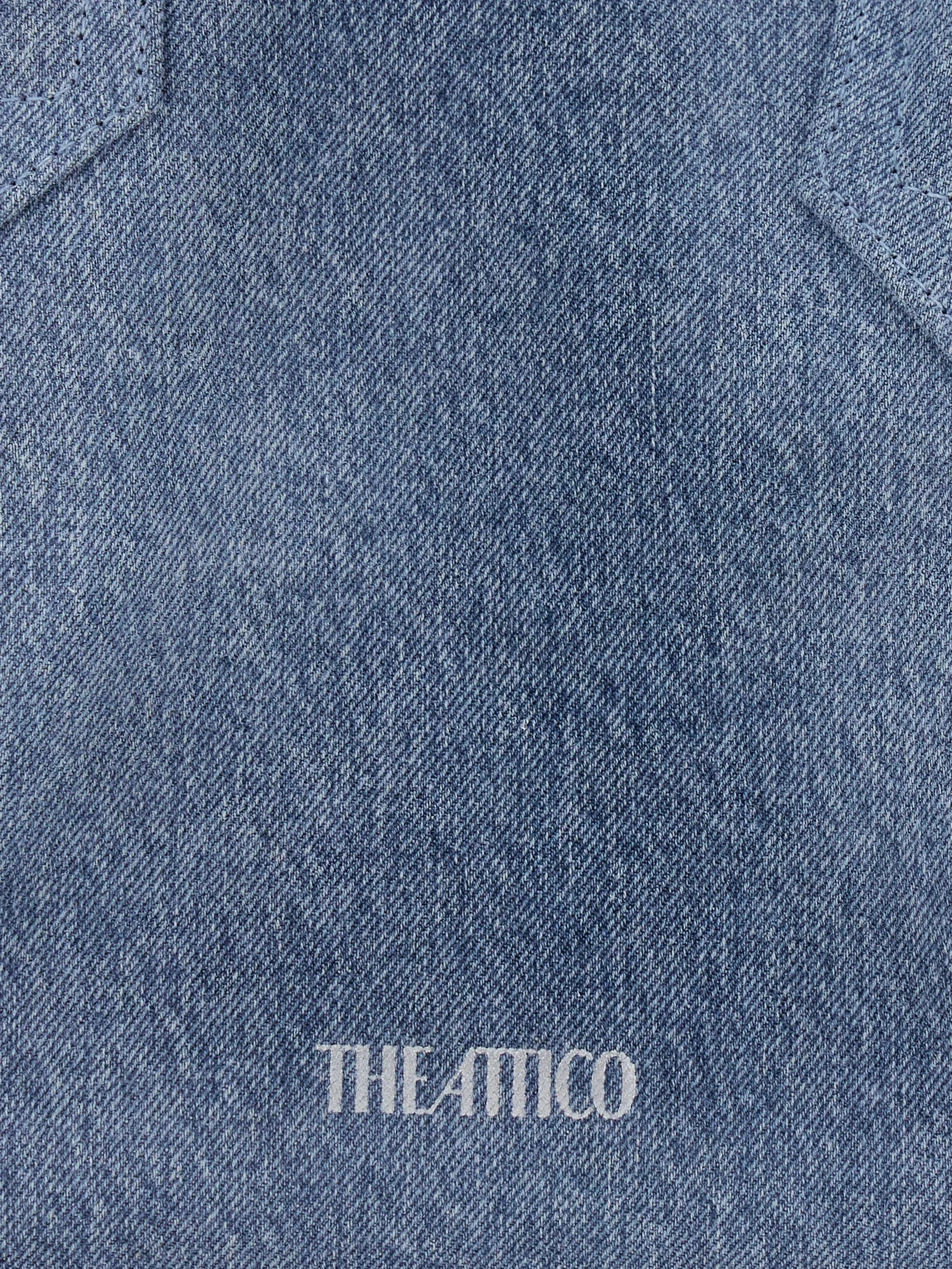 The Attico logo - print denim - effect tote bag