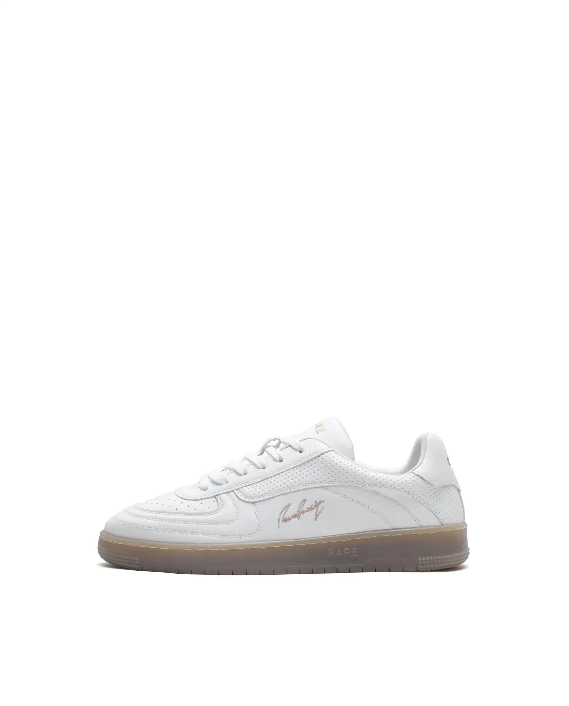 RAREZ Rare Rabbit Men's Agno White Micro Leather Sneaker
