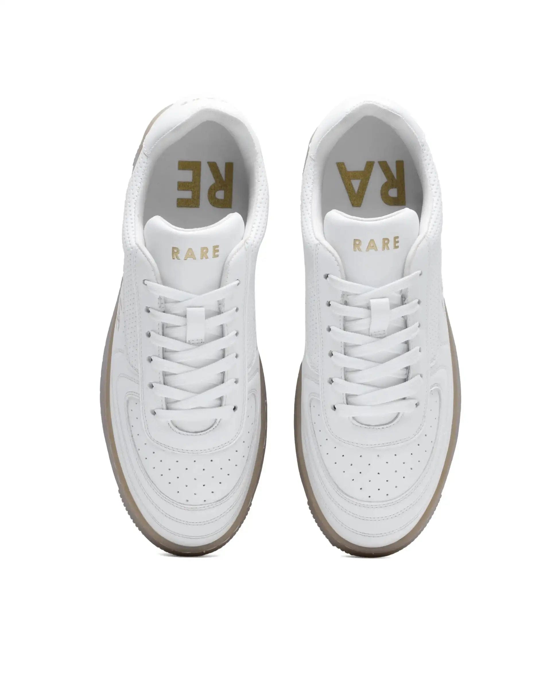 RAREZ Rare Rabbit Men's Agno White Micro Leather Sneaker